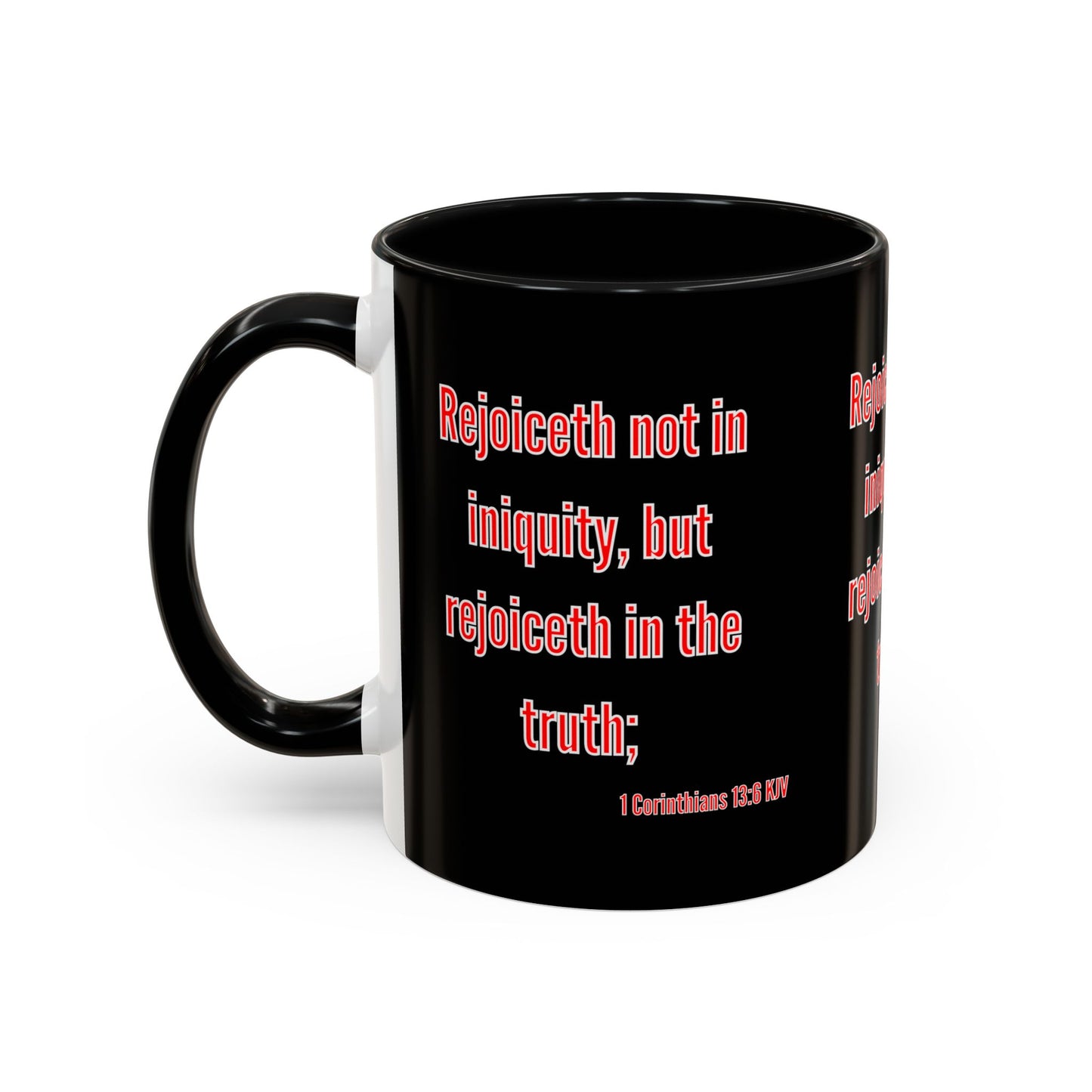 1 Corinthians 13:6 KJV Coffee Mug Rejoiceth in the Truth Inspirational Faith Based Gift For Believers