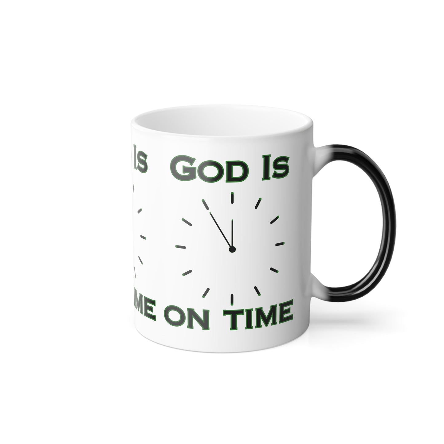 God Is On Time Color Morphing Coffee Mug Biblical Christian Gift for Faith-Based Coffee Lovers