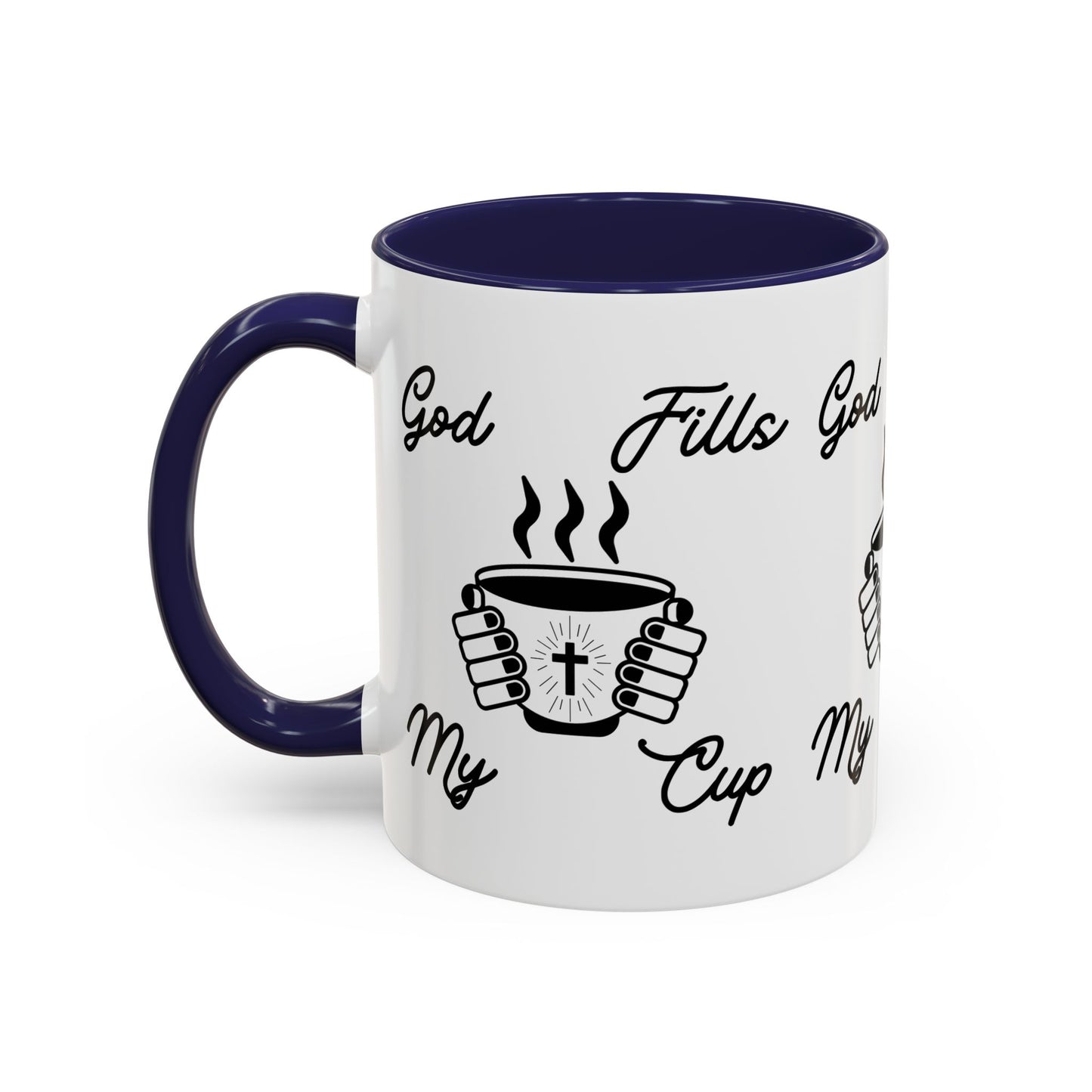 God Fills My Cup Coffee Mug Inspirational Christian Gift for Faith and Encouragement for Coffee Lovers