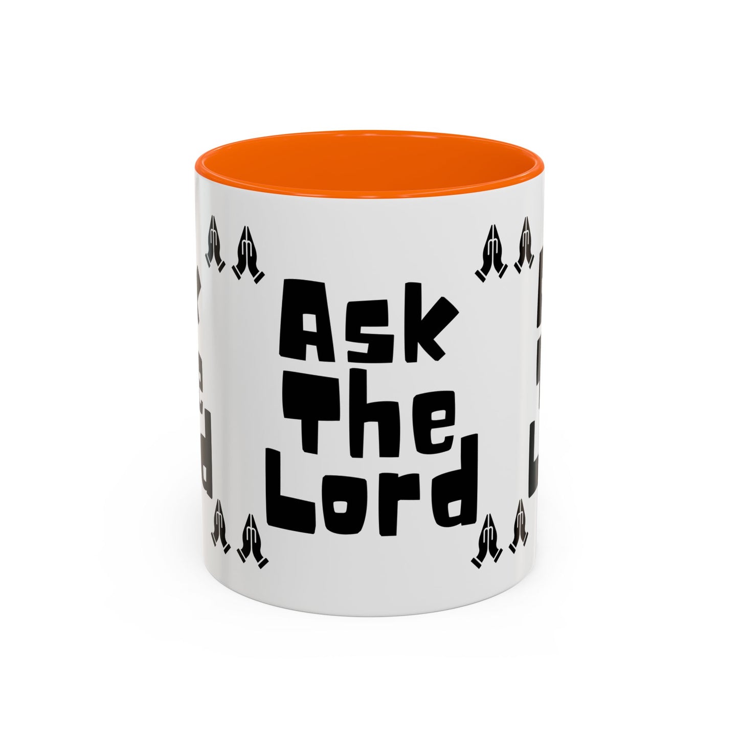 Ask The Lord Coffee Mug with Praying Hands Biblical Christian Gift for Faith-Based Living