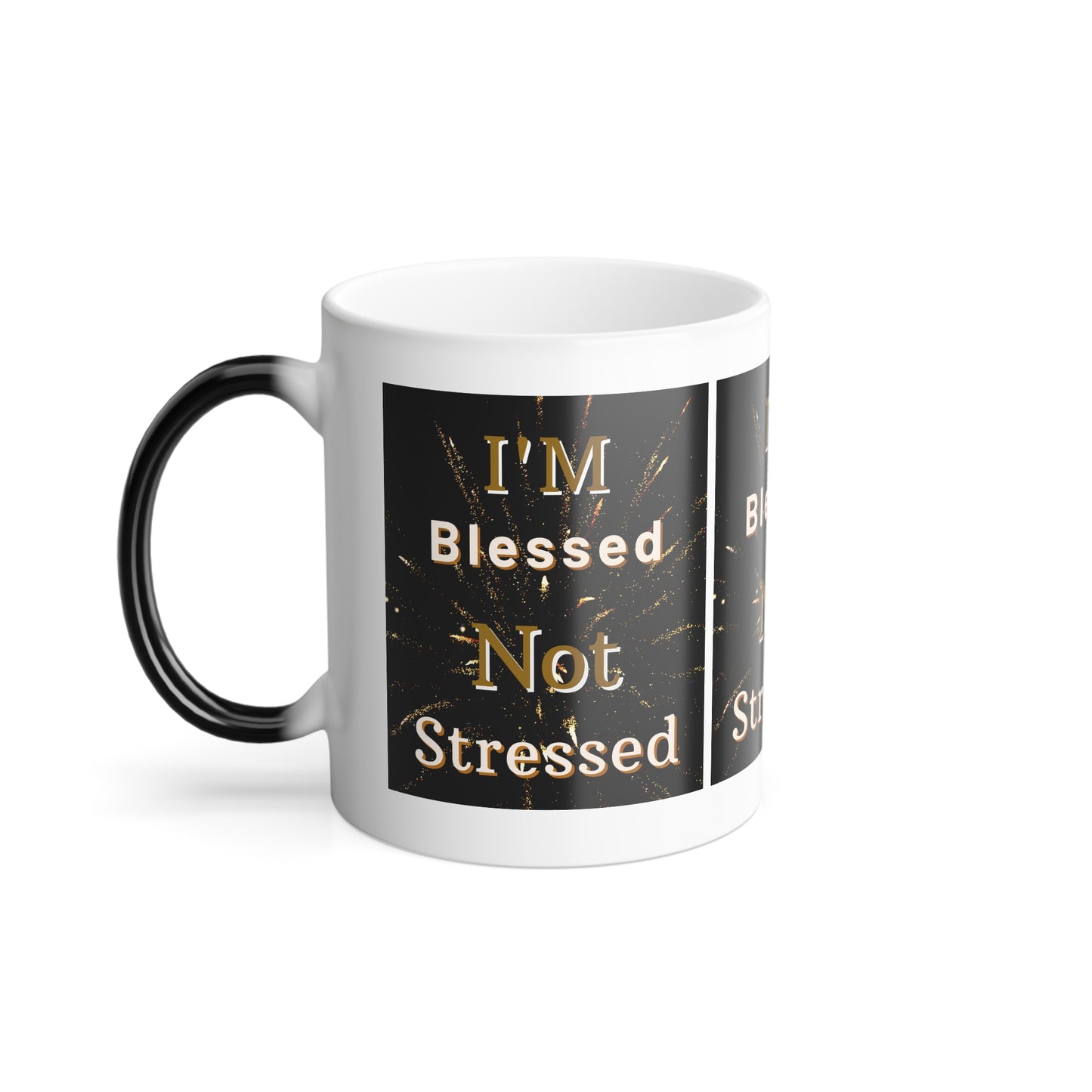 I'm Blessed Not Stressed Color Morphing Coffee Mug Inspirational Christian Gift for Faith-Based Living