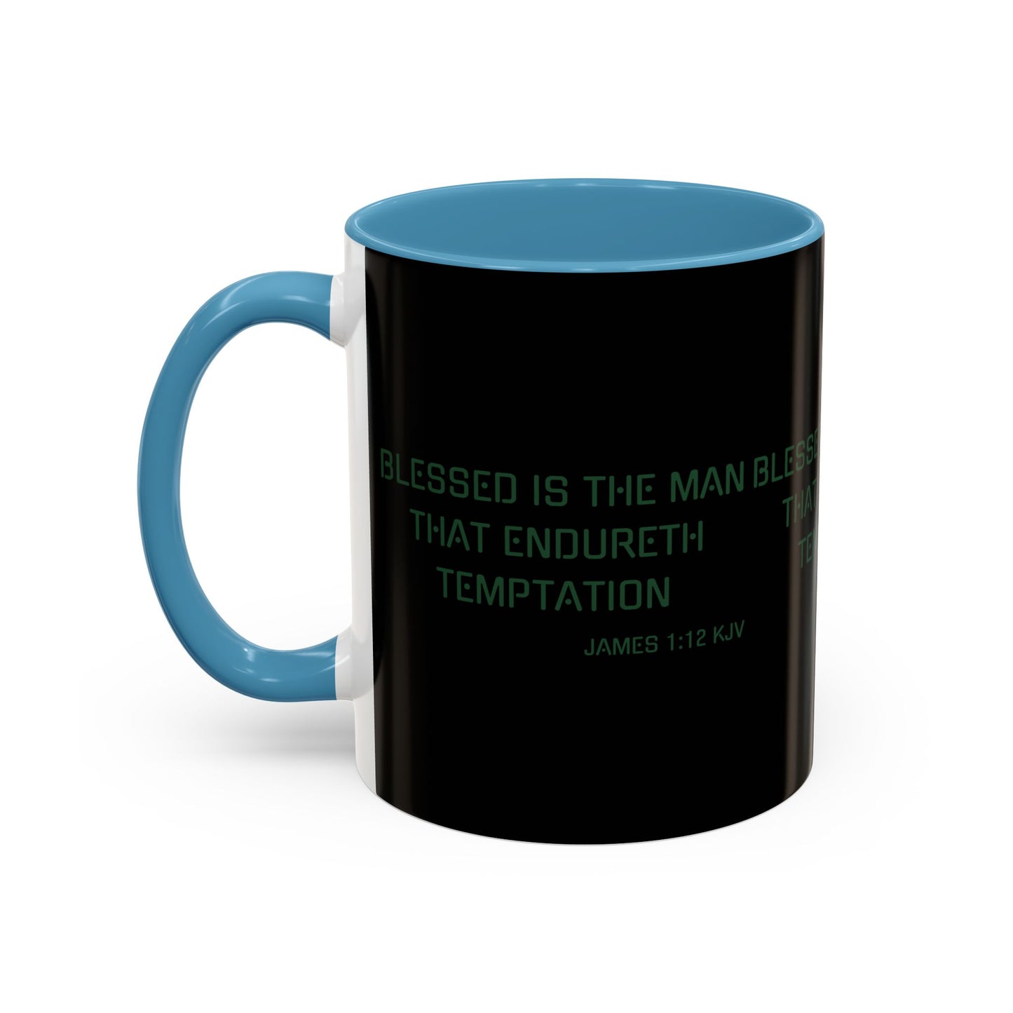 James 1:12 KJV Coffee Mug Blessed is the Man Biblical Christian Gift for Faith-Based Coffee Lovers