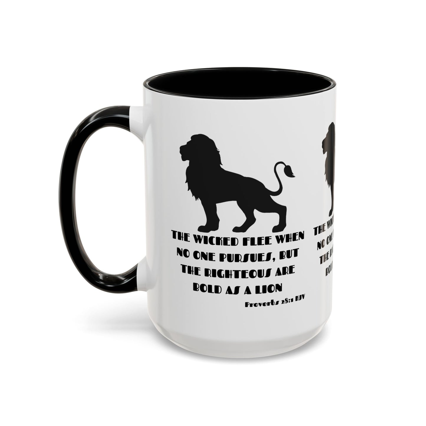 Proverbs 28:1 KJV Coffee Mug The Righteous Are Bold as a Lion Christian Gift for Faith-Based Living