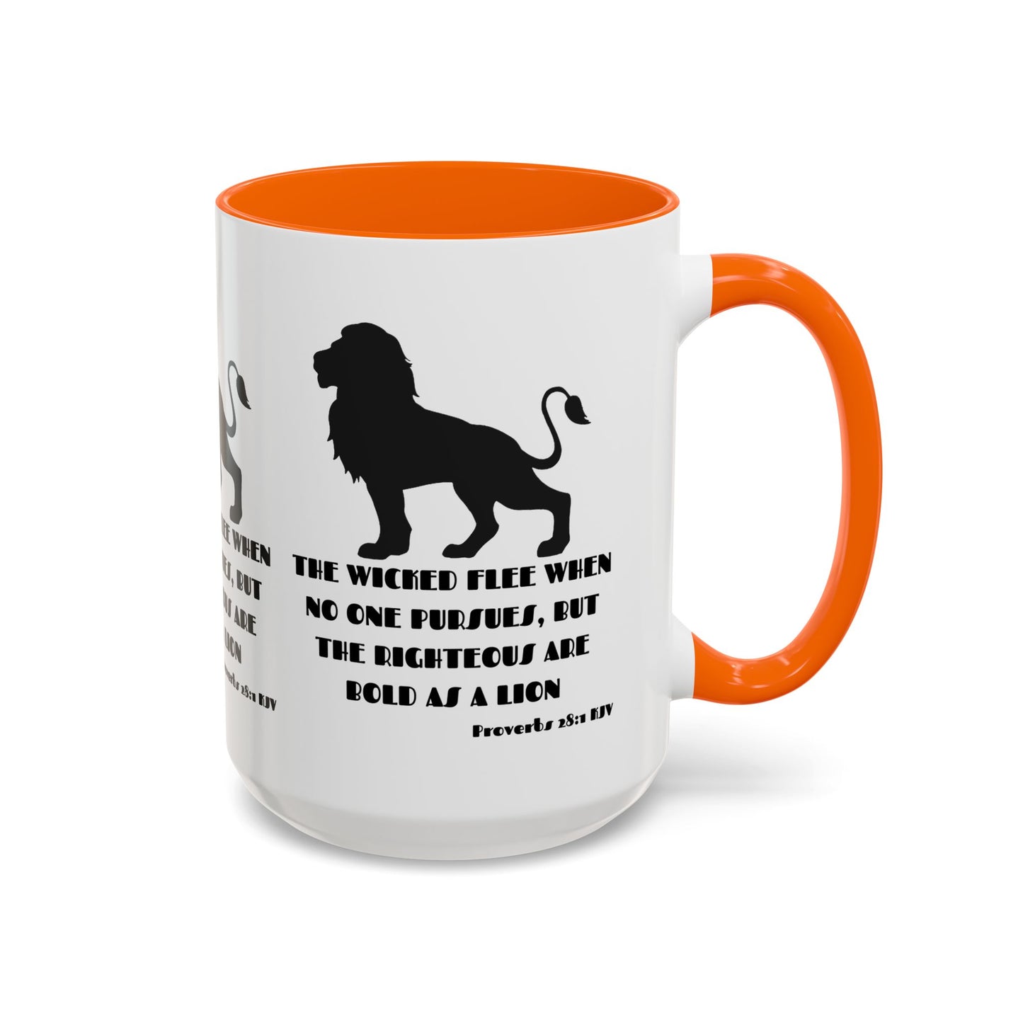 Proverbs 28:1 KJV Coffee Mug The Righteous Are Bold as a Lion Christian Gift for Faith-Based Living