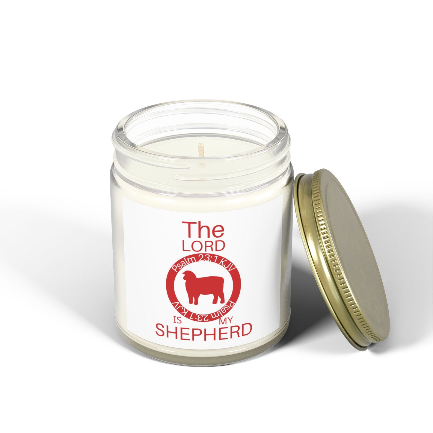 Psalm 23:1 KJV Scented Candle The Lord is My Shepherd Faith Based Gift for Believers