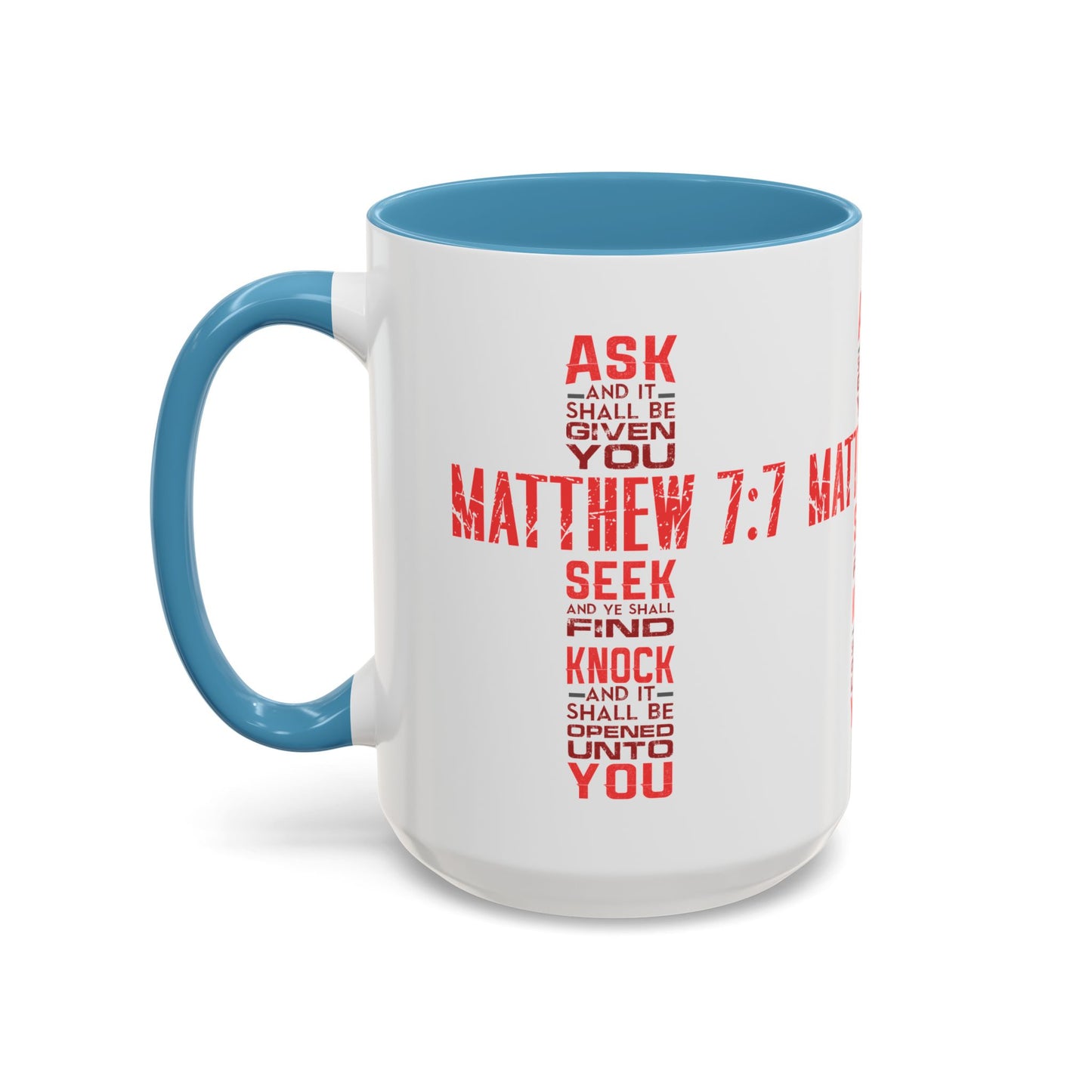 Seek and Find: Matthew 7:7 KJV Bible Verse Coffee Mug Inspirational Christian Gift