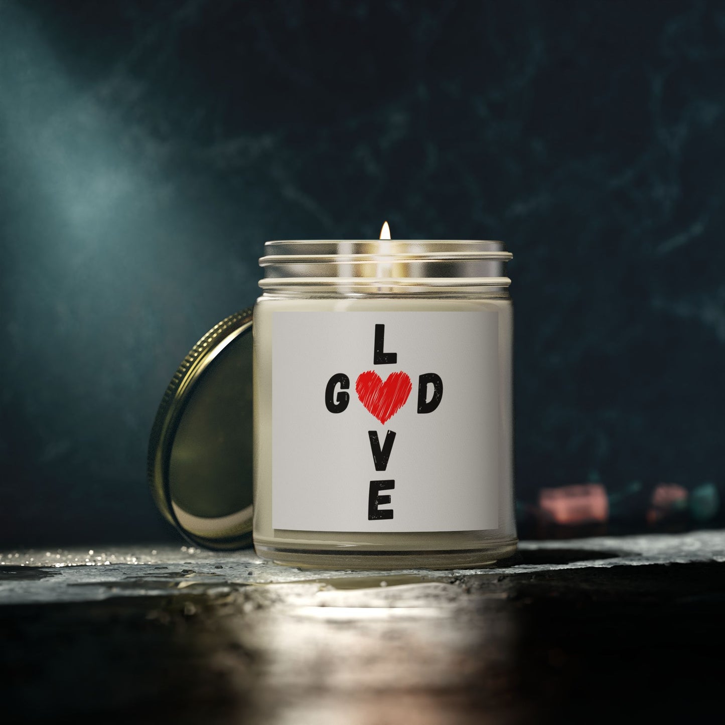 Love God Cross Shaped Scented Candle Inspirational Christian Gift for Faith-Based Living