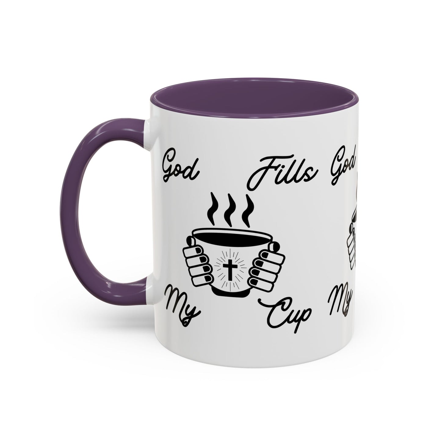 God Fills My Cup Coffee Mug Inspirational Christian Gift for Faith and Encouragement for Coffee Lovers