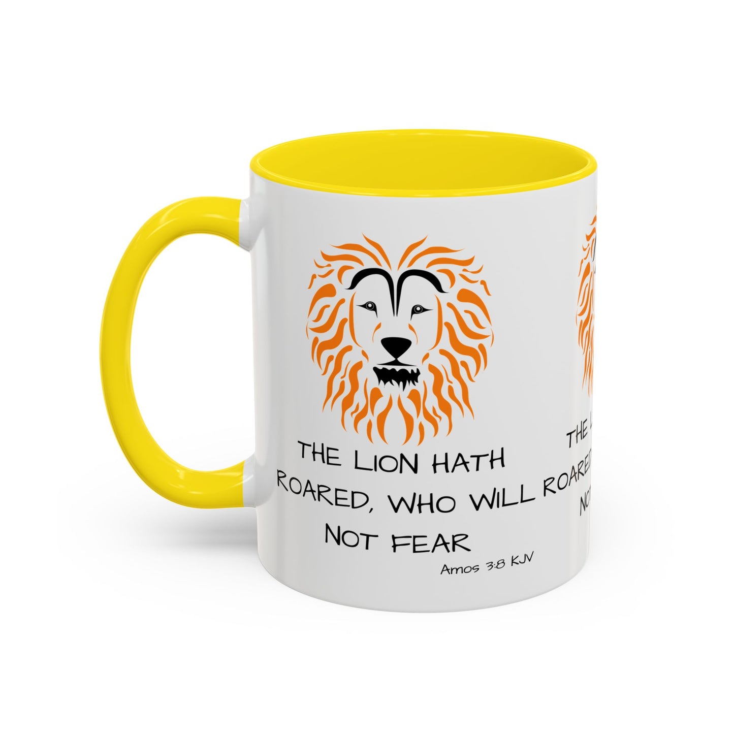 Amos 3:8 KJV Coffee Mug The Lion Hath Roared Biblical Christian Gift for Faith-Based Coffee Lovers