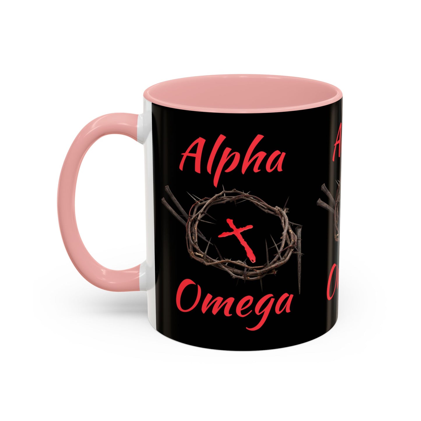 Alpha Omega Coffee Mug Based On Revelation 22:13 KJV Bible Verse