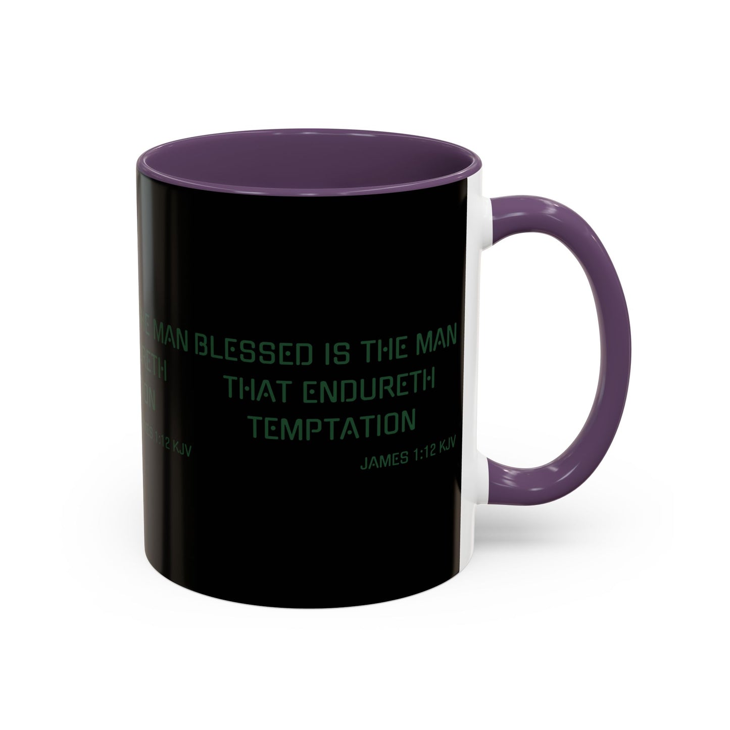 James 1:12 KJV Coffee Mug Blessed is the Man Biblical Christian Gift for Faith-Based Coffee Lovers