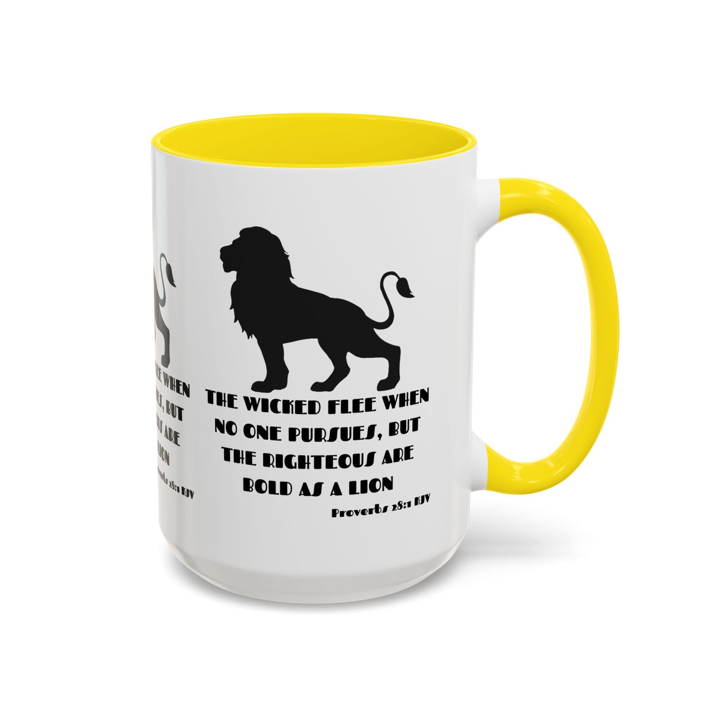 Proverbs 28:1 KJV Coffee Mug The Righteous Are Bold as a Lion Christian Gift for Faith-Based Living