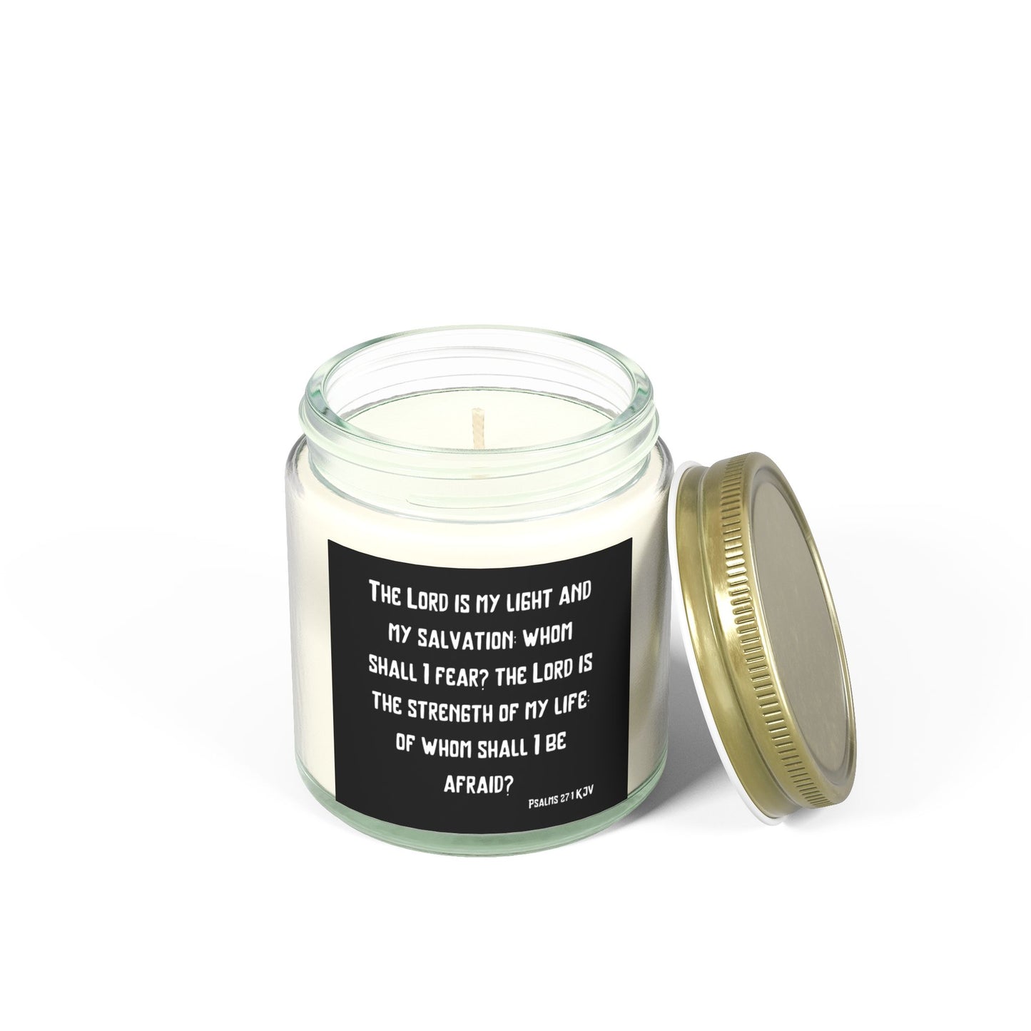 Psalms 27:1 KJV Scented Candle The Lord is My Light and My Salvation Inspirational Christian Gift for Faith Based Candle Lovers