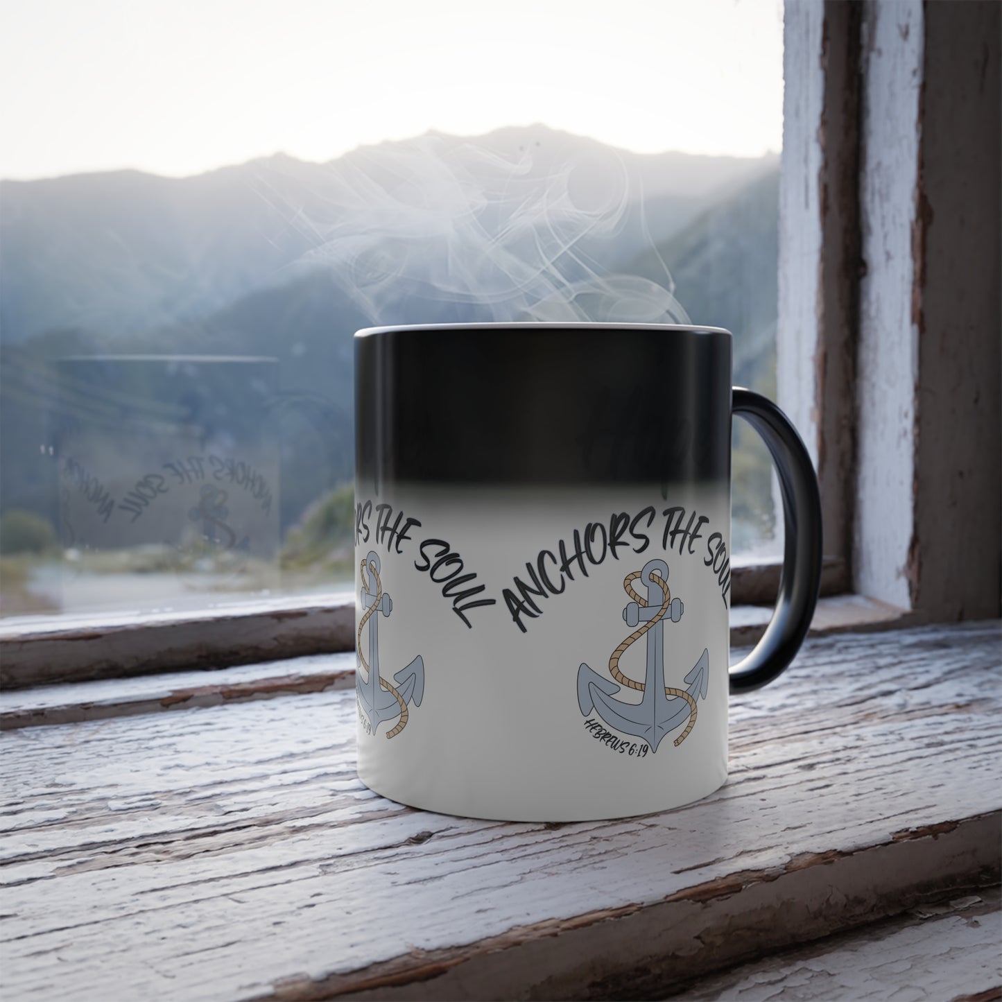 Hebrews 6:19 KJV Color Morphing Coffee Mug Anchor of Hope and Faith Biblical Gift for Believers