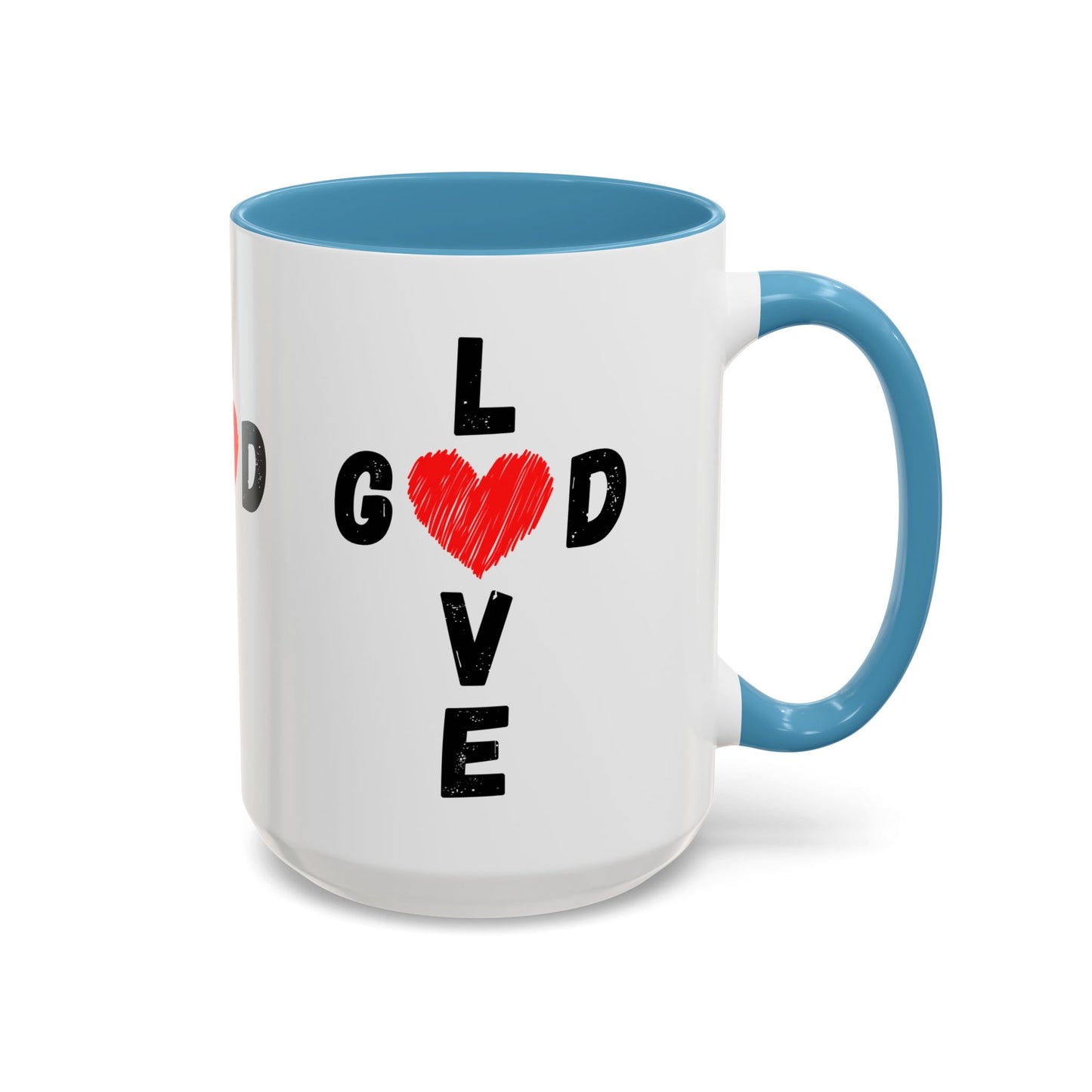 Love God Cross Shaped Coffee Mug Inspirational Christian Gift for Faith-Based Living