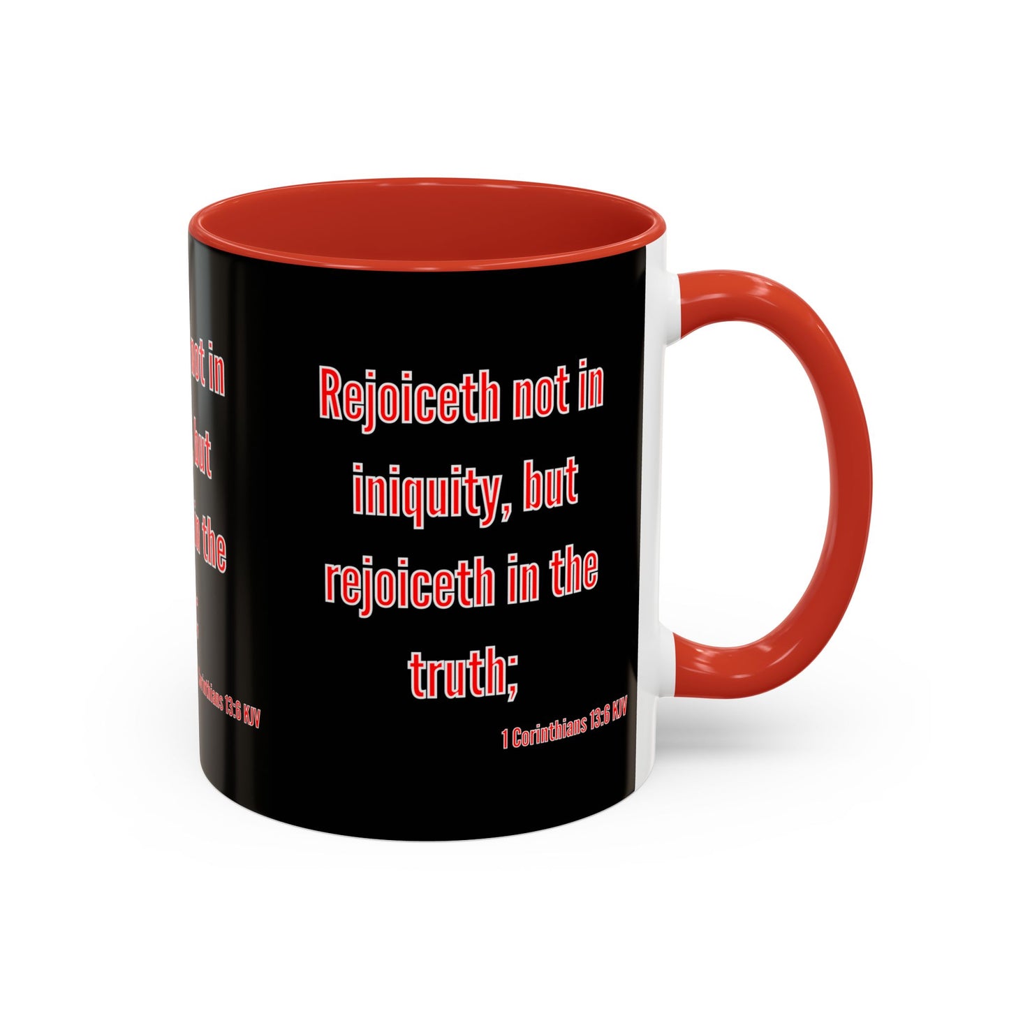 1 Corinthians 13:6 KJV Coffee Mug Rejoiceth in the Truth Inspirational Faith Based Gift For Believers