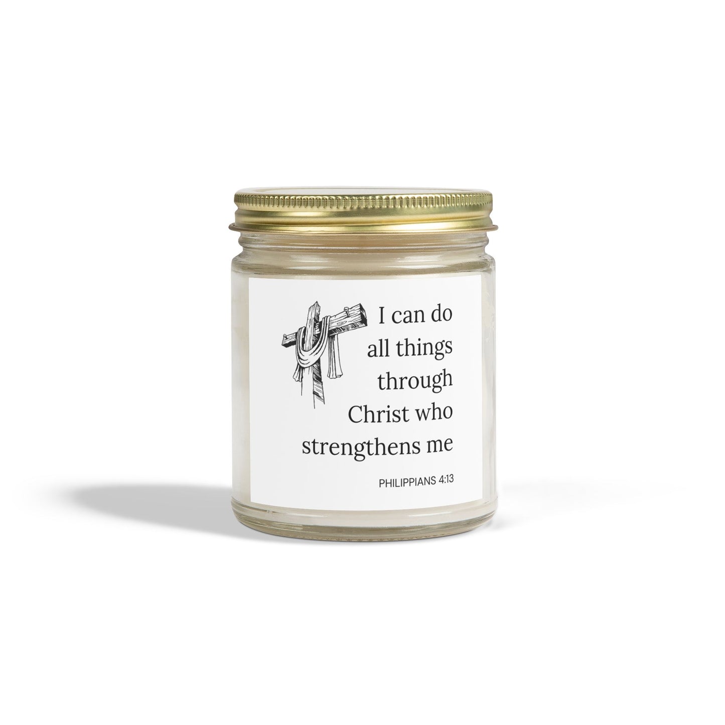 Philippians 4:13 KJV Scented Candle Biblical Strength and Empowerment