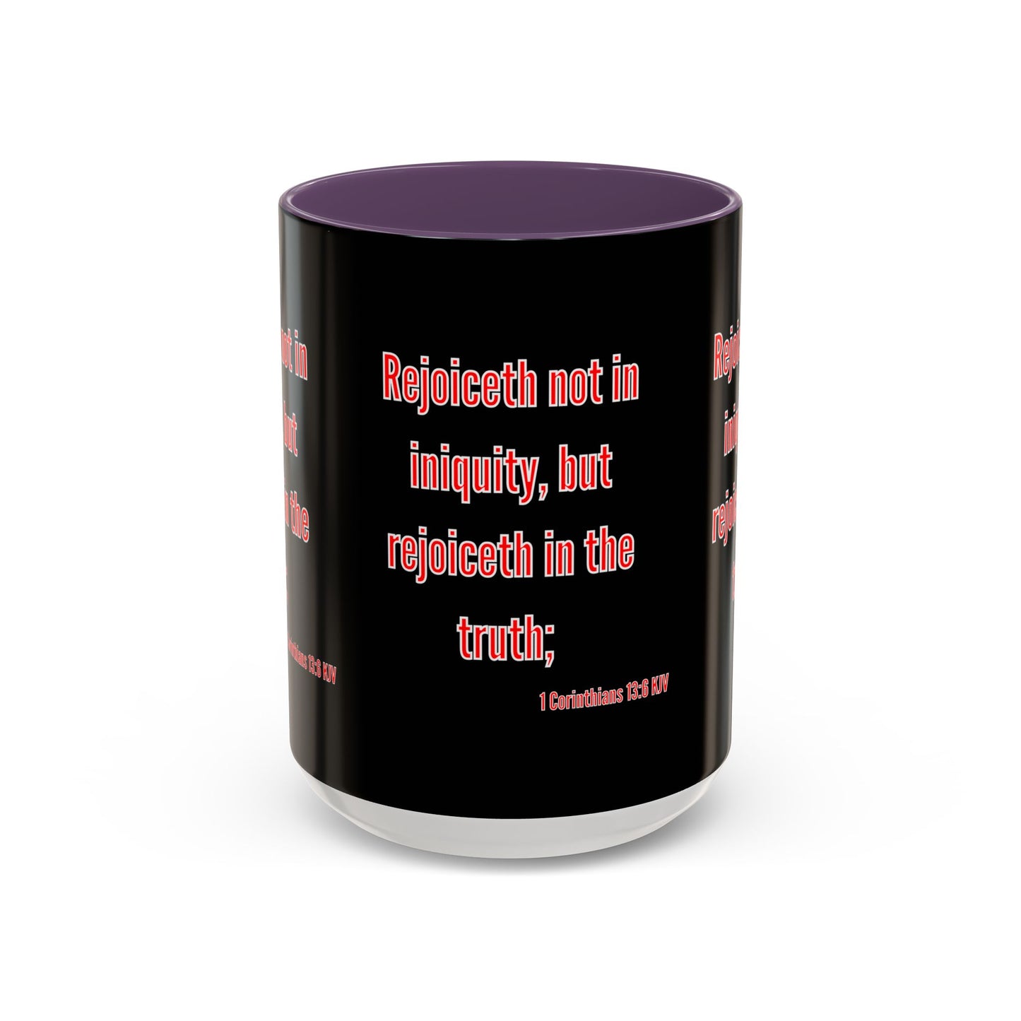 1 Corinthians 13:6 KJV Coffee Mug Rejoiceth in the Truth Inspirational Faith Based Gift For Believers