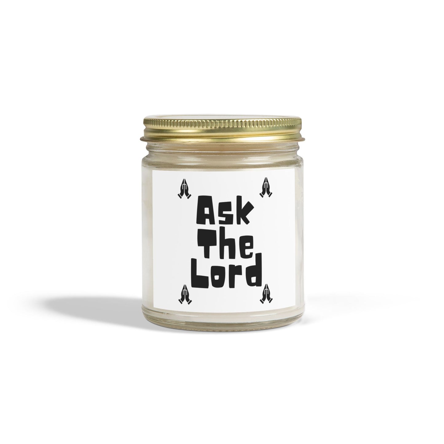 Ask The Lord Scented Candle with Praying Hands Biblical Christian Gift for Faith-Based Living