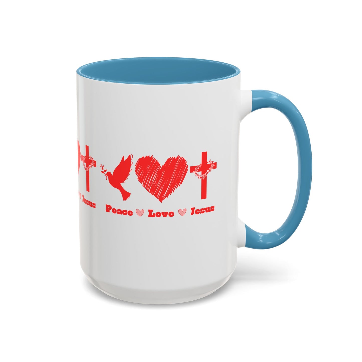 Peace Love Jesus Coffee Mug Faith Based Christian Gift