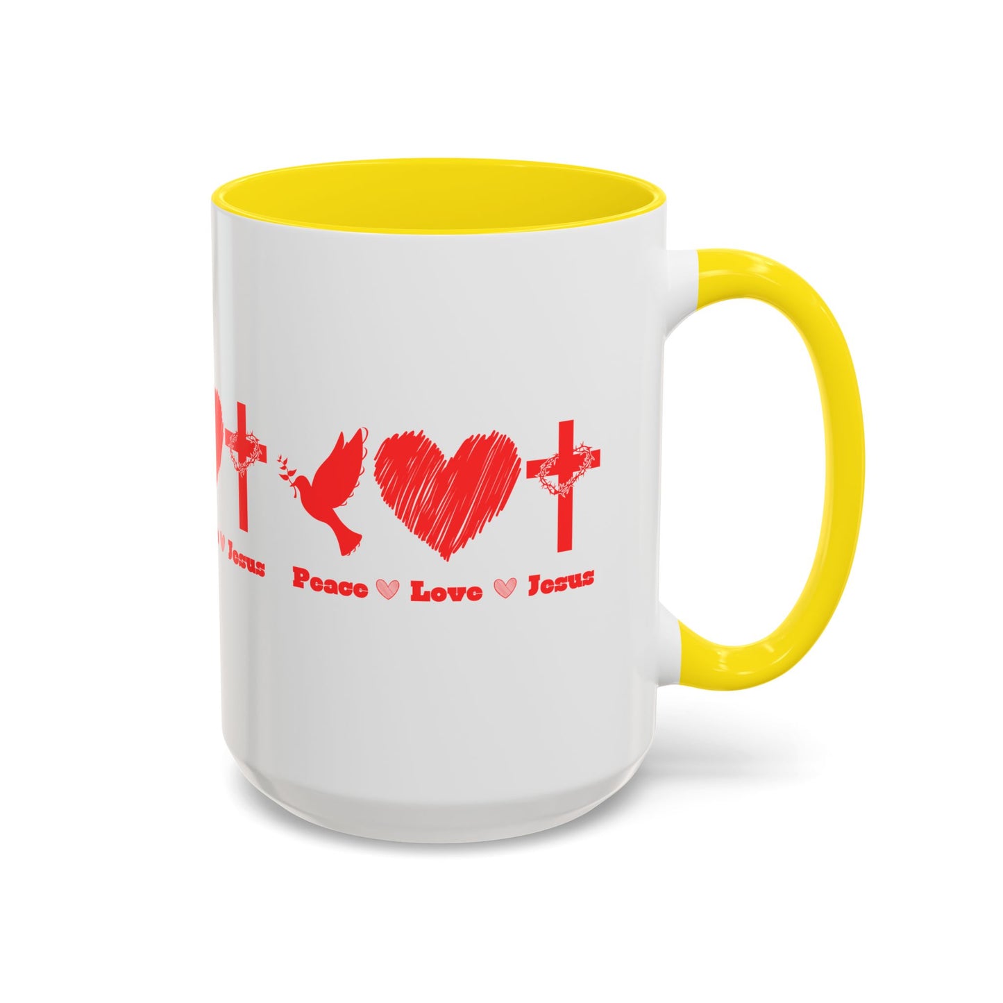 Peace Love Jesus Coffee Mug Faith Based Christian Gift