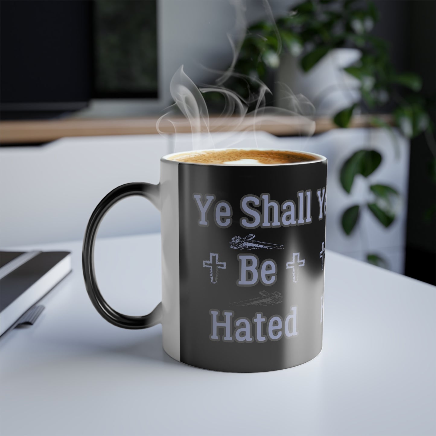 Matthew 10:22 KJV Color Morphing Coffee Mug And Ye Shall Be Hated Gift for Faith Based Coffee Lovers