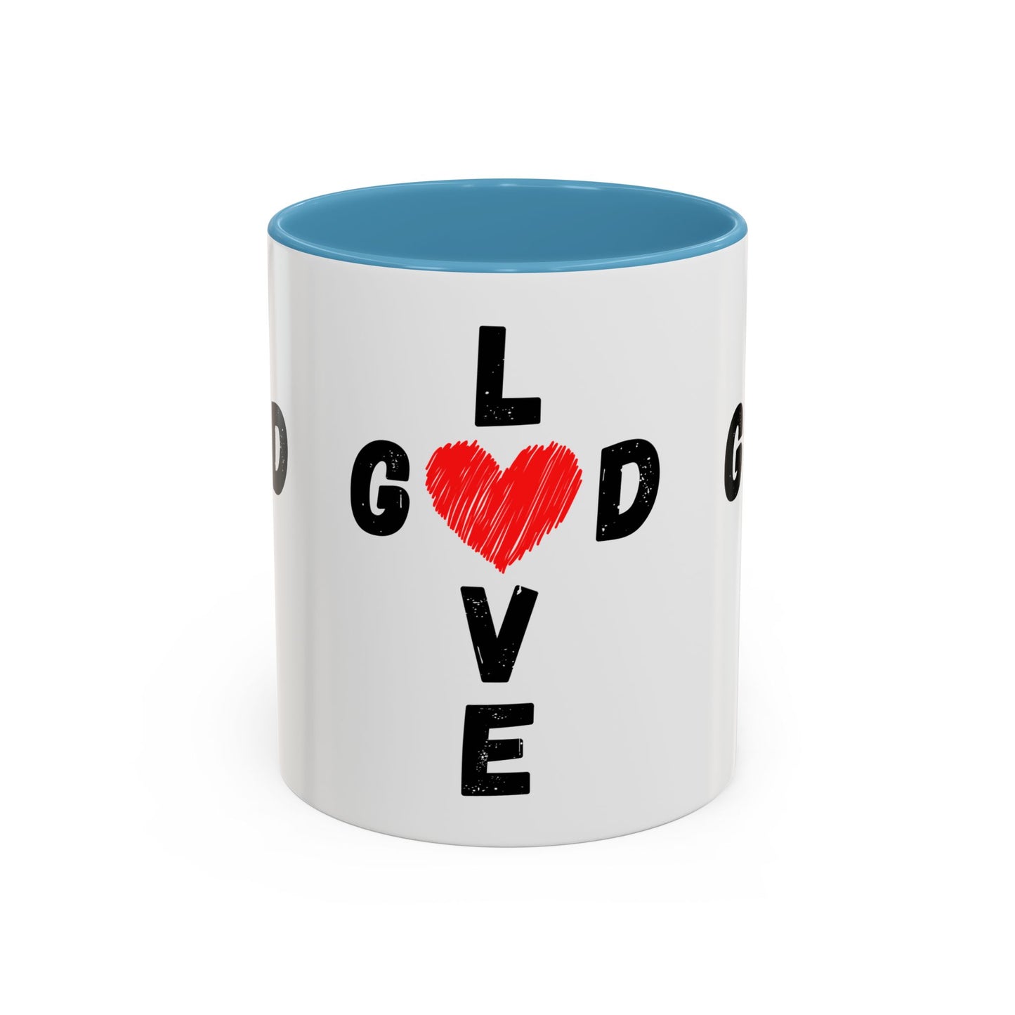 Love God Cross Shaped Coffee Mug Inspirational Christian Gift for Faith-Based Living