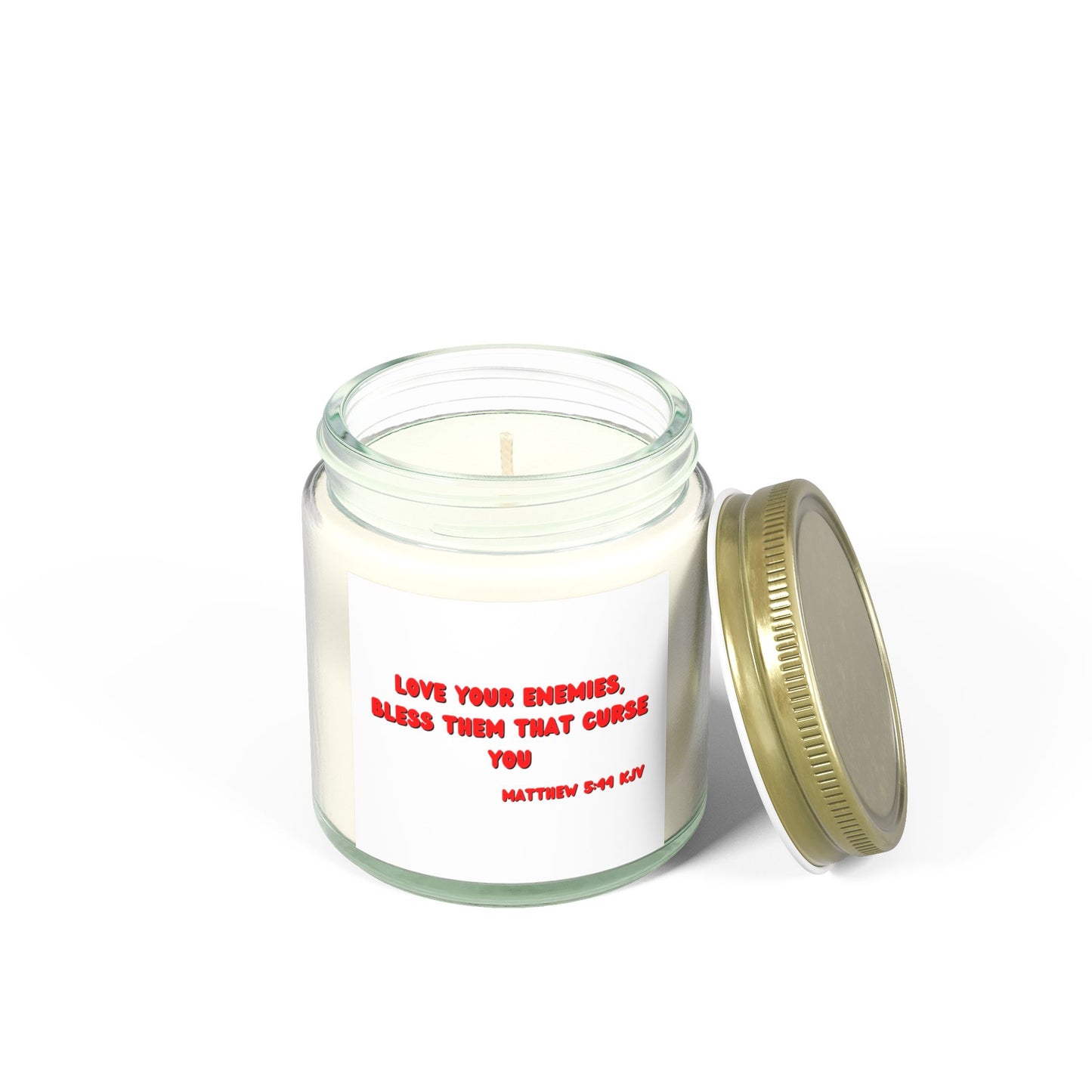 Matthew 5:44 KJV Scented Candle Love Your Enemies Biblical Christian Gift for Faith-Based Living