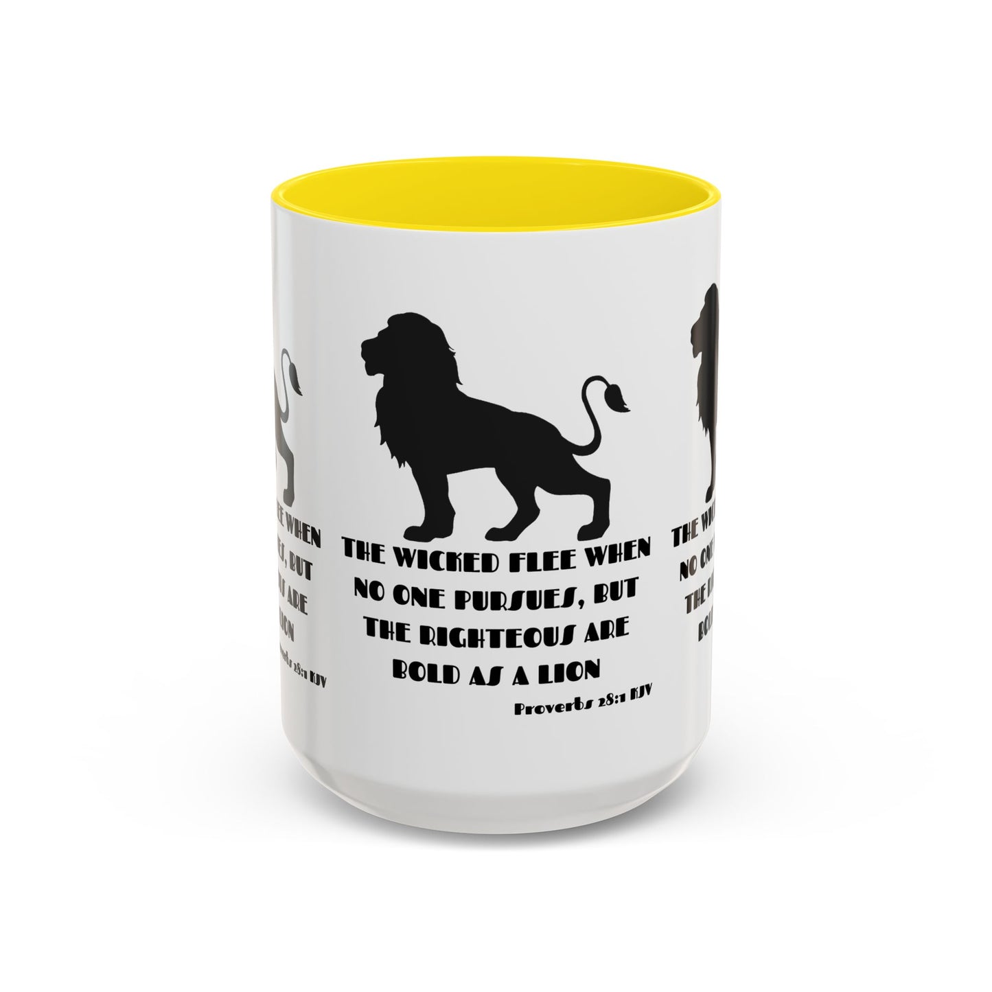 Proverbs 28:1 KJV Coffee Mug The Righteous Are Bold as a Lion Christian Gift for Faith-Based Living