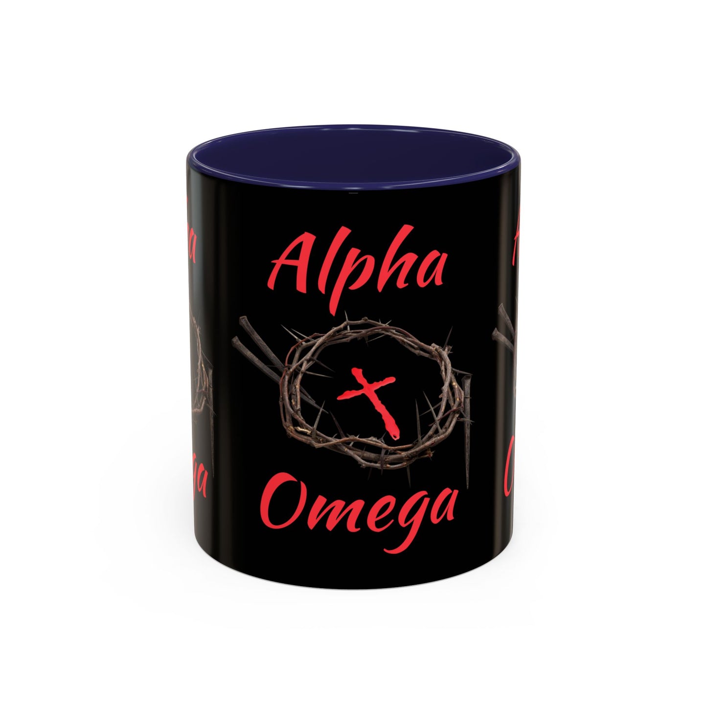 Alpha Omega Coffee Mug Based On Revelation 22:13 KJV Bible Verse