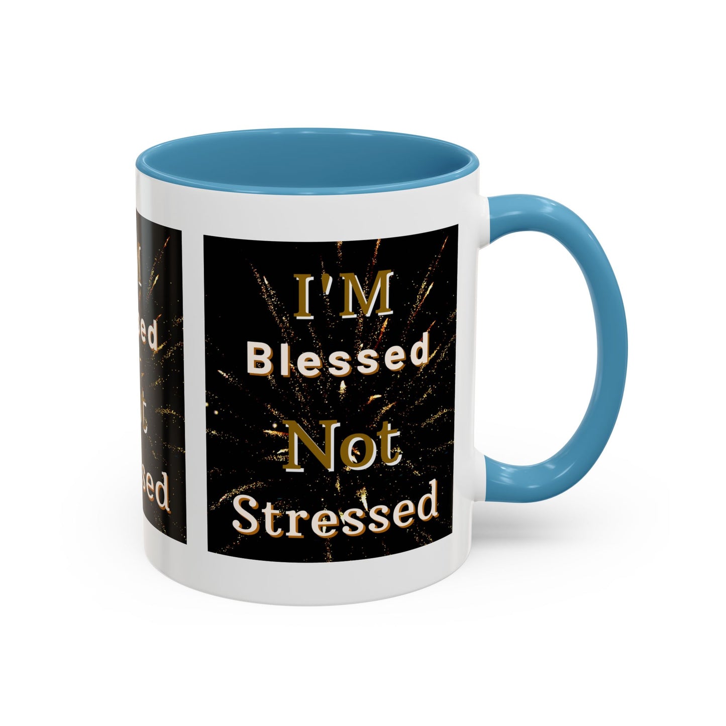 I'm Blessed Not Stressed Coffee Mug Inspirational Christian Gift for Faith-Based Living