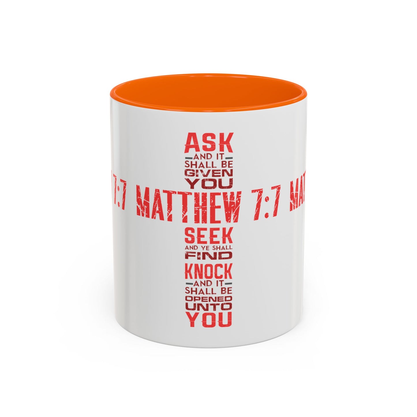 Seek and Find: Matthew 7:7 KJV Bible Verse Coffee Mug Inspirational Christian Gift