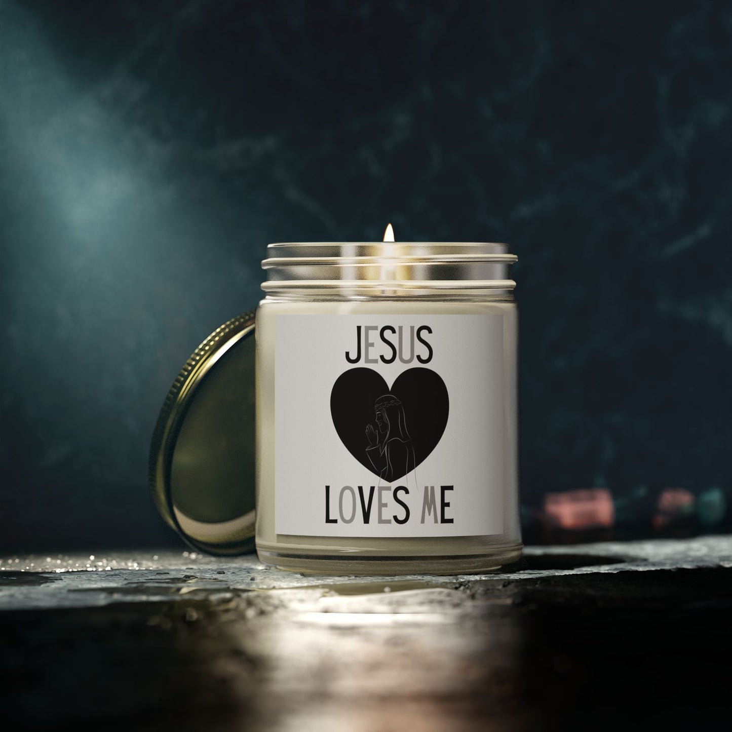 Jesus Loves Me Scented Candle Inspirational Christian Gift for Faith-Based Living Scented Candle