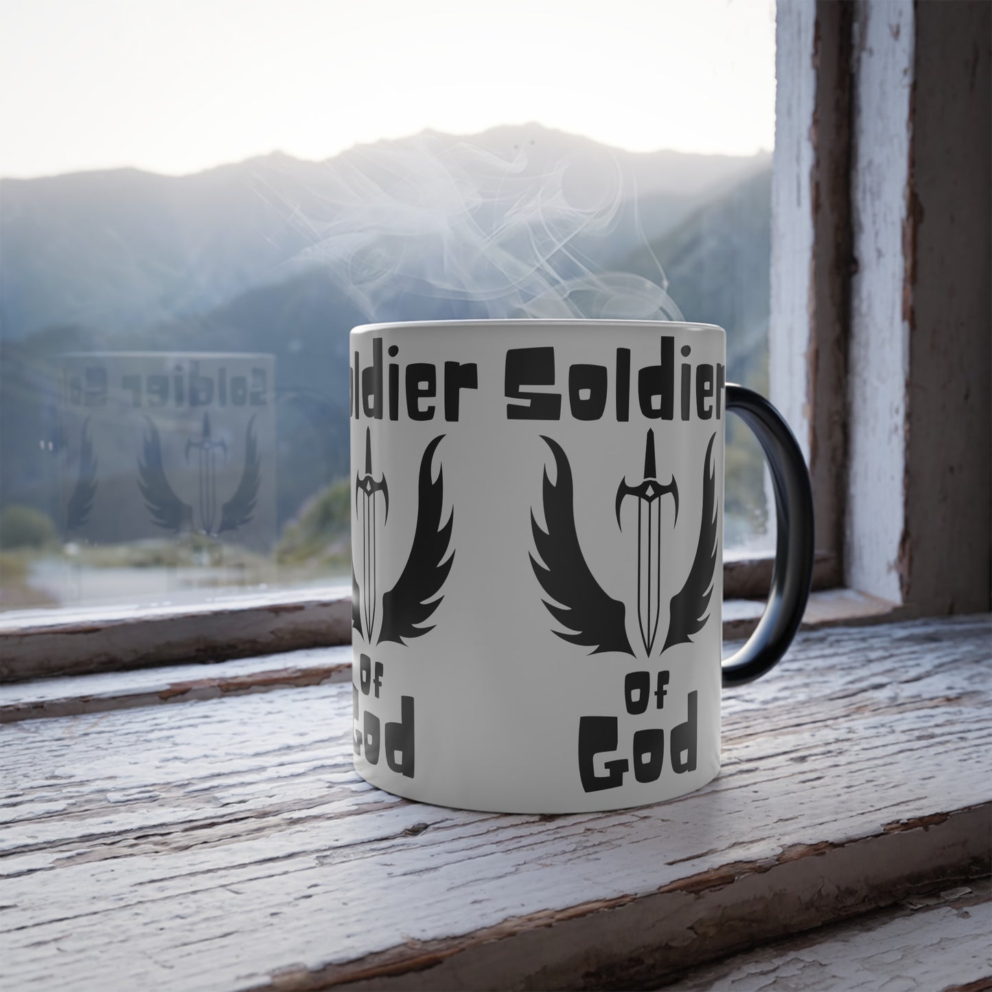 Soldier of God Color Morphing Coffee Mug Inspirational Christian Gift for Faith-Based Living