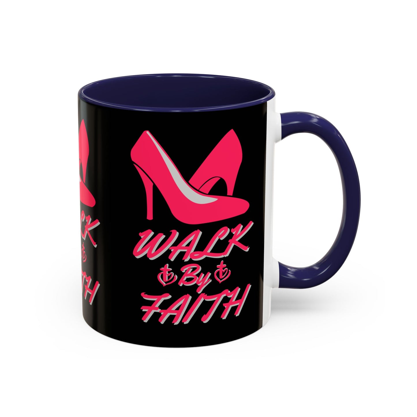 Walk By Faith Biblical Coffee Mug with High Heel Design Christian Gift for Her