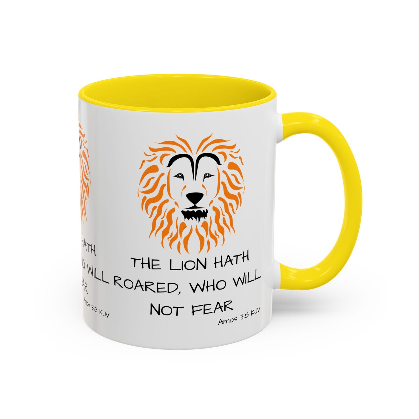 Amos 3:8 KJV Coffee Mug The Lion Hath Roared Biblical Christian Gift for Faith-Based Coffee Lovers