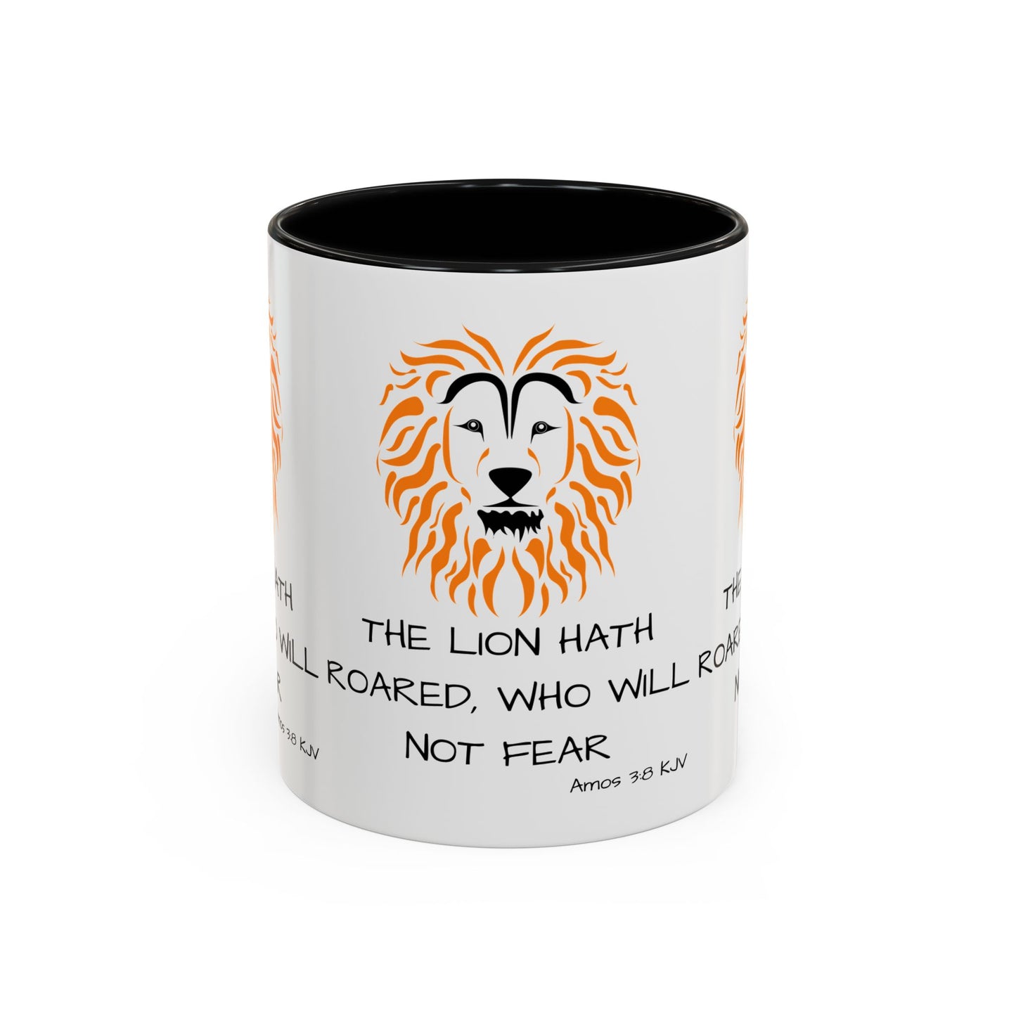 Amos 3:8 KJV Coffee Mug The Lion Hath Roared Biblical Christian Gift for Faith-Based Coffee Lovers