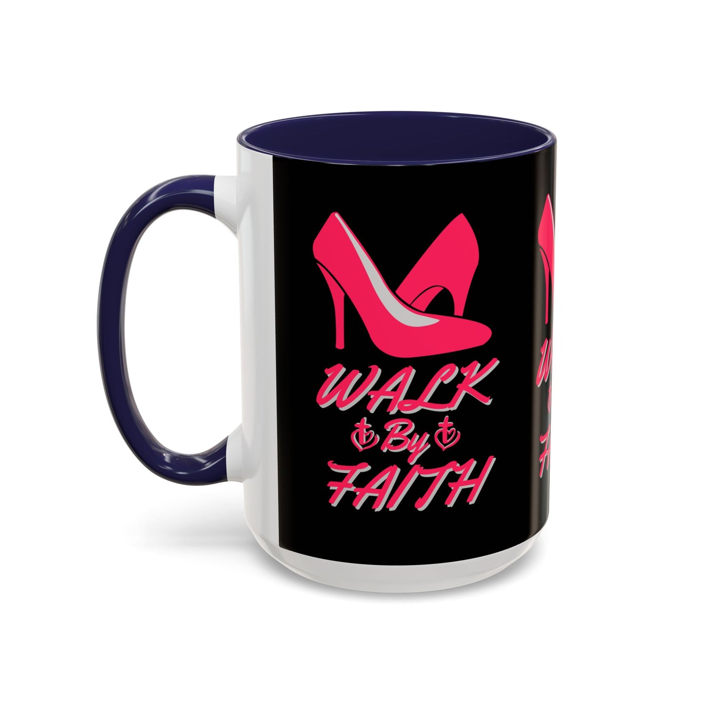 Walk By Faith Biblical Coffee Mug with High Heel Design Christian Gift for Her