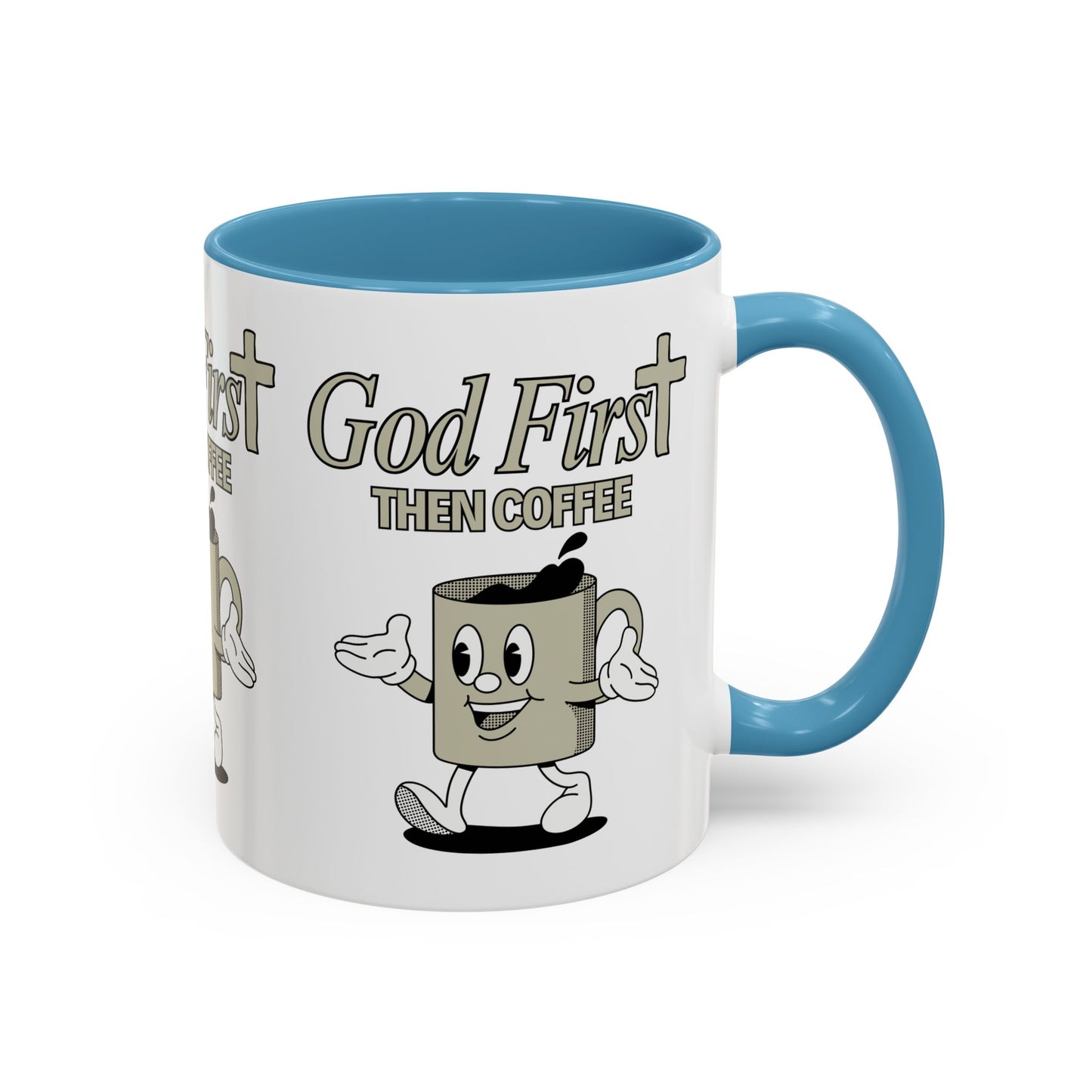 God First Then Coffee Mug Inspirational Christian Gift for Faith Based Coffee Lovers