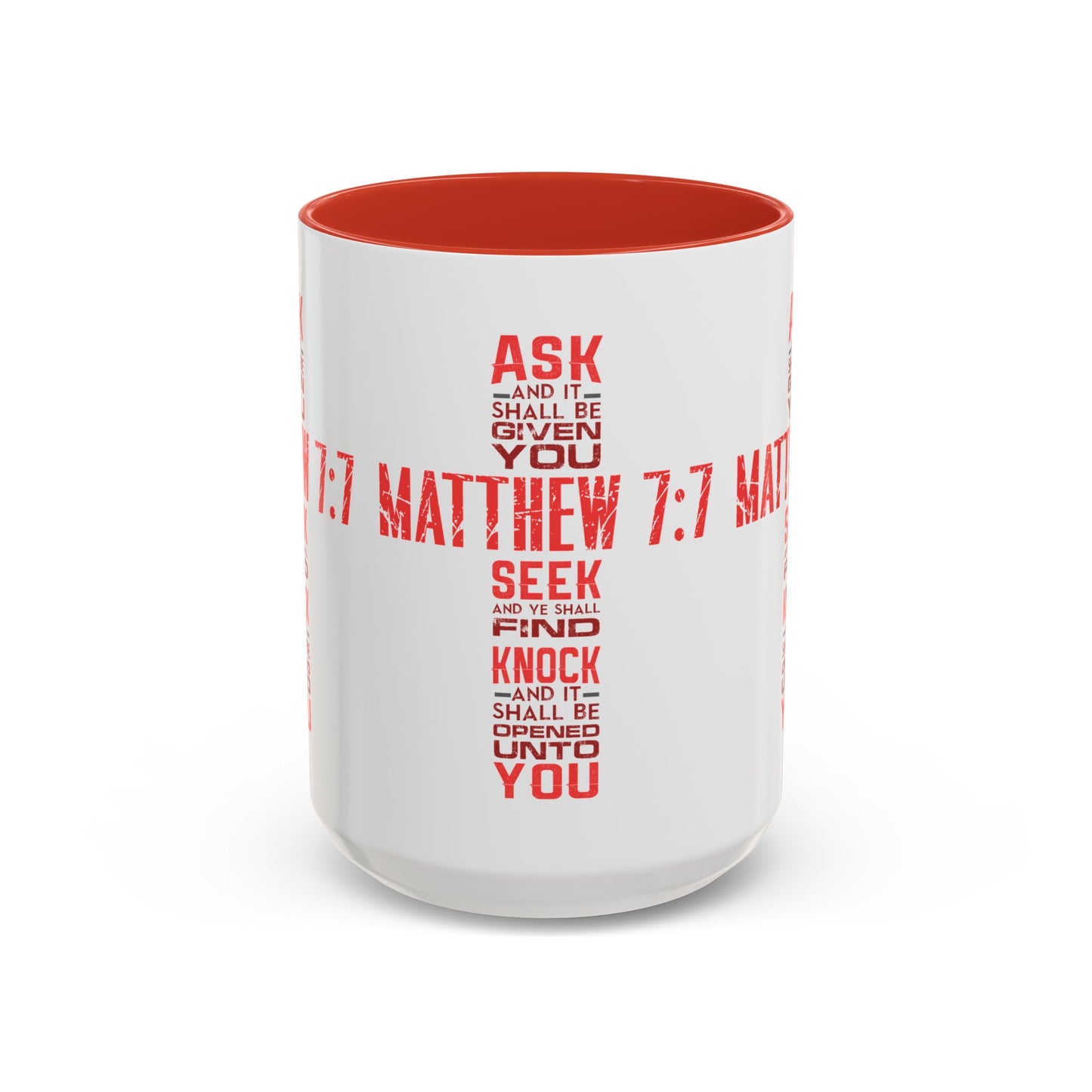 Seek and Find: Matthew 7:7 KJV Bible Verse Coffee Mug Inspirational Christian Gift