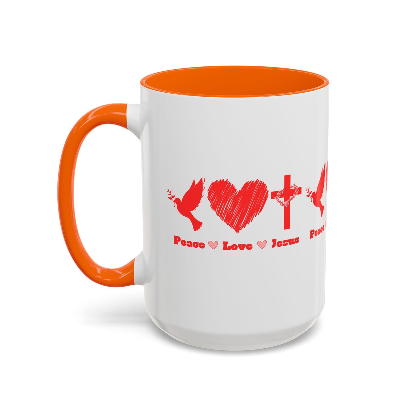 Peace Love Jesus Coffee Mug Faith Based Christian Gift