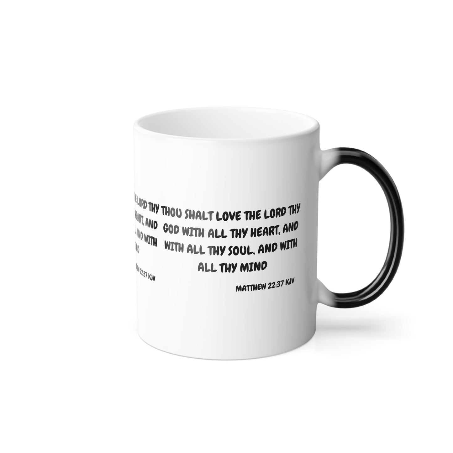 Matthew 22:37 KJV Color Morphing Coffee Mug Love the Lord Your God Biblical Christian Gift for Faith-Based Living