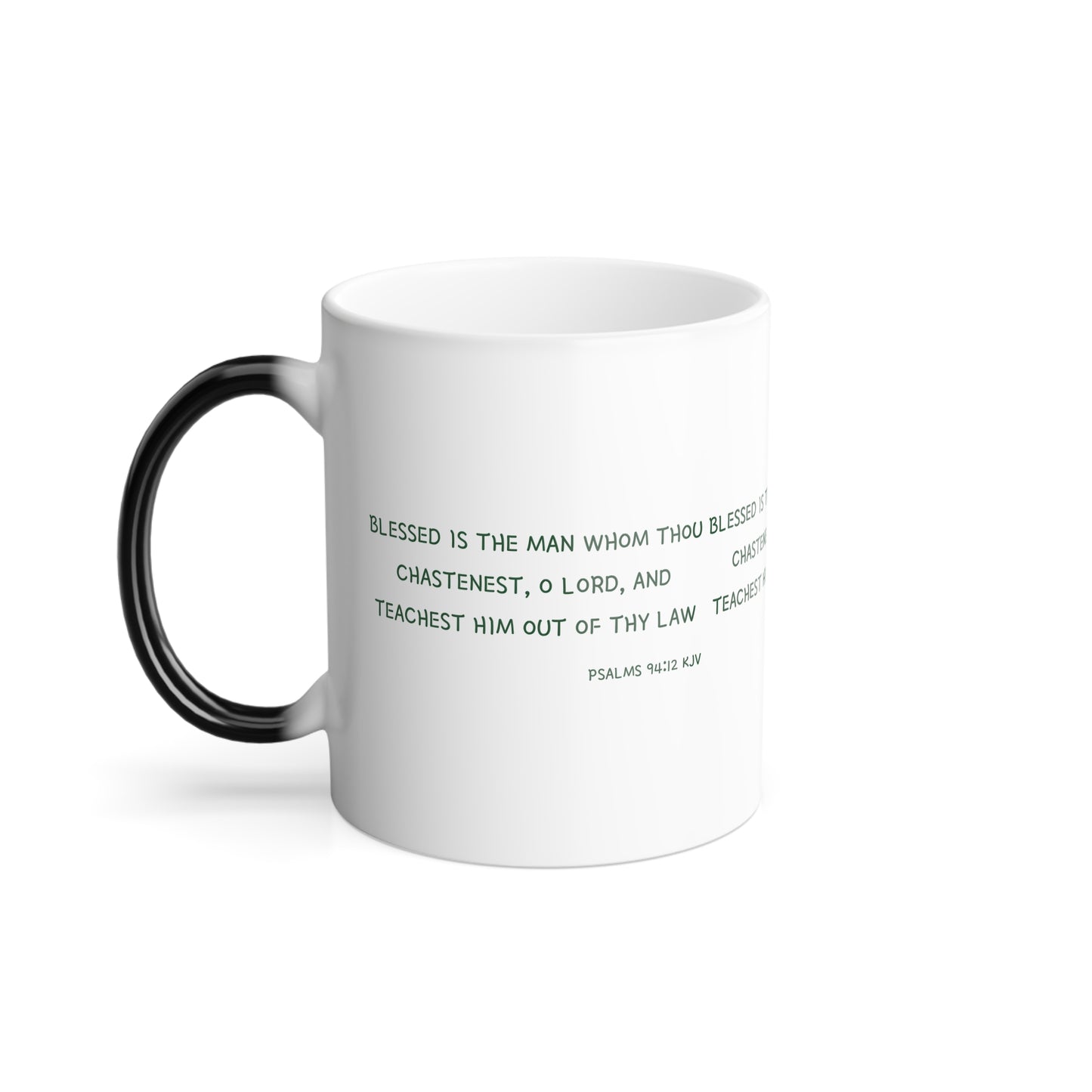 Psalms 94:12 KJV Color Morphing Coffee Mug Blessed is the Man Biblical Christian Gift for Faith-Based Coffee Lovers