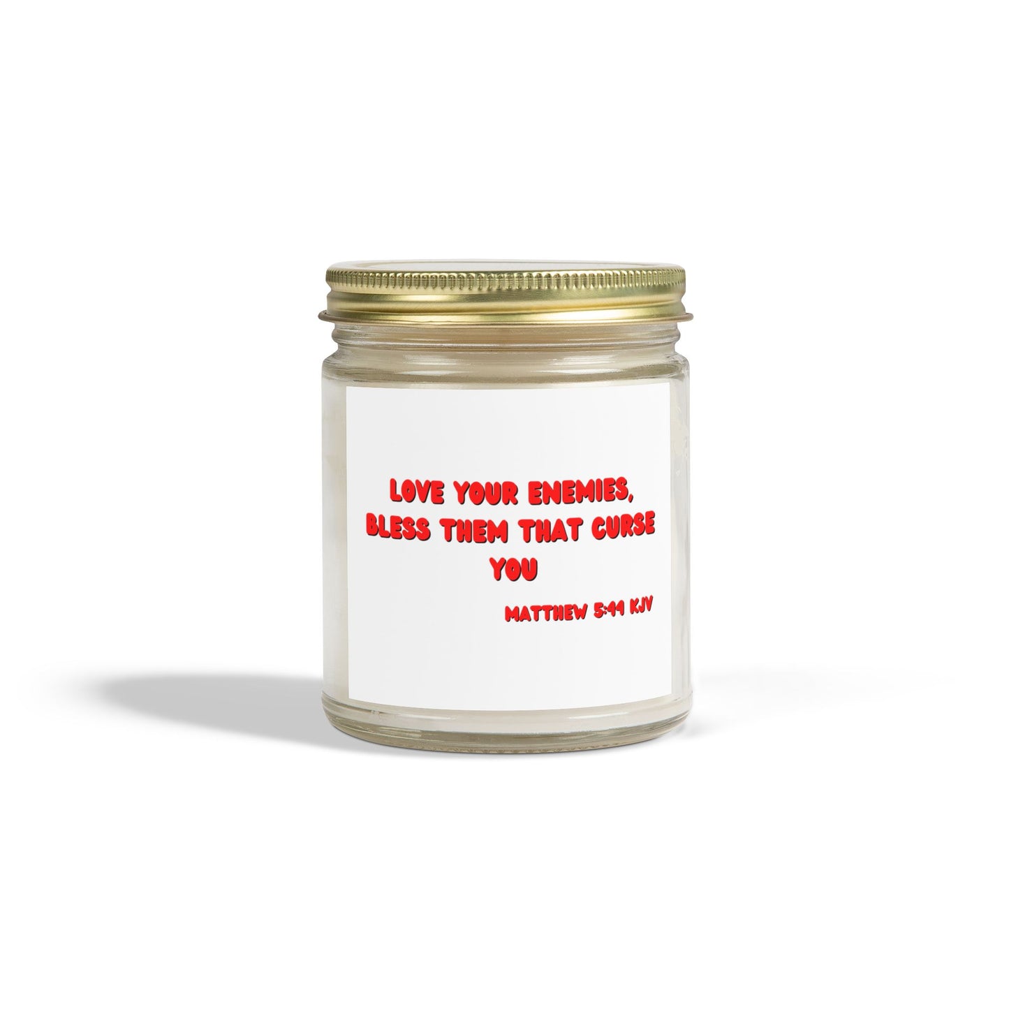 Matthew 5:44 KJV Scented Candle Love Your Enemies Biblical Christian Gift for Faith-Based Living