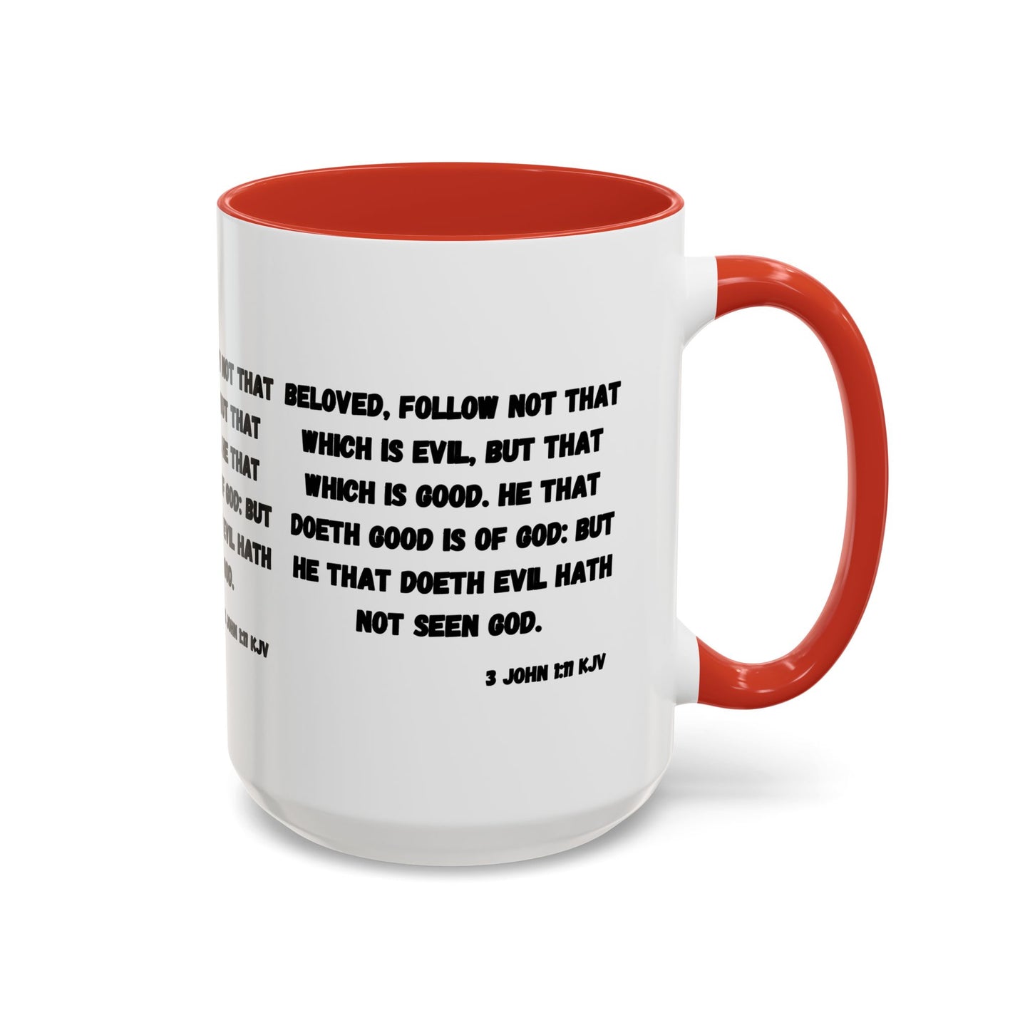 3 John 1:11 KJV Coffee Mug Beloved Follow Not That Which is Evil Inspirational Christian Gift for Faith Based Coffee Lovers