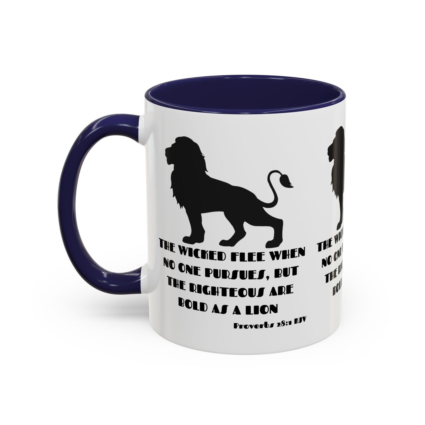 Proverbs 28:1 KJV Coffee Mug The Righteous Are Bold as a Lion Christian Gift for Faith-Based Living