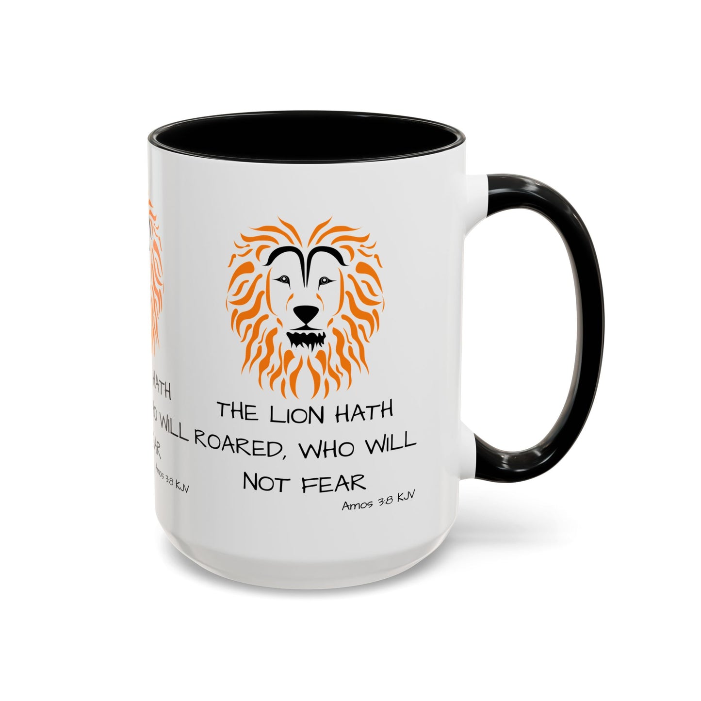 Amos 3:8 KJV Coffee Mug The Lion Hath Roared Biblical Christian Gift for Faith-Based Coffee Lovers