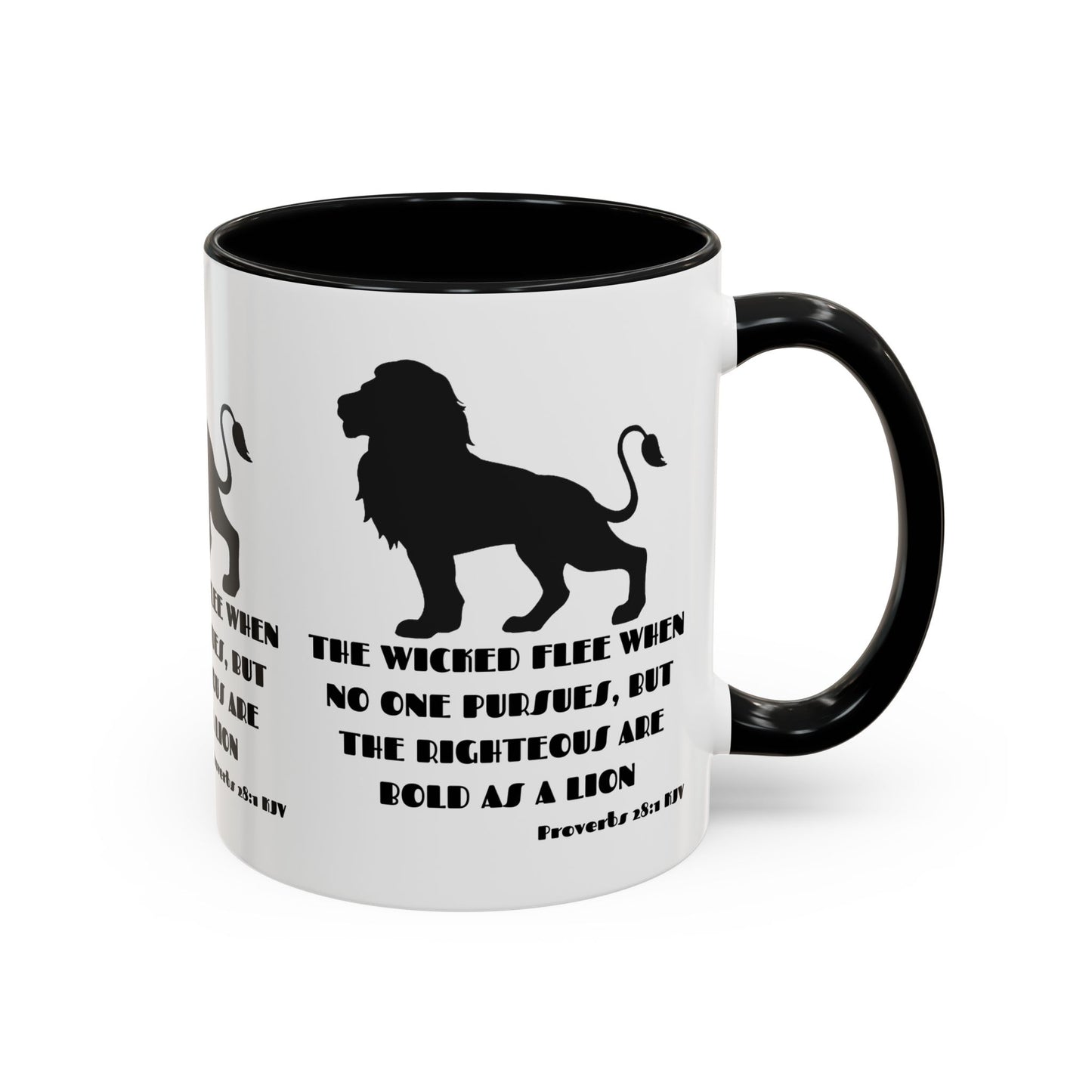 Proverbs 28:1 KJV Coffee Mug The Righteous Are Bold as a Lion Christian Gift for Faith-Based Living