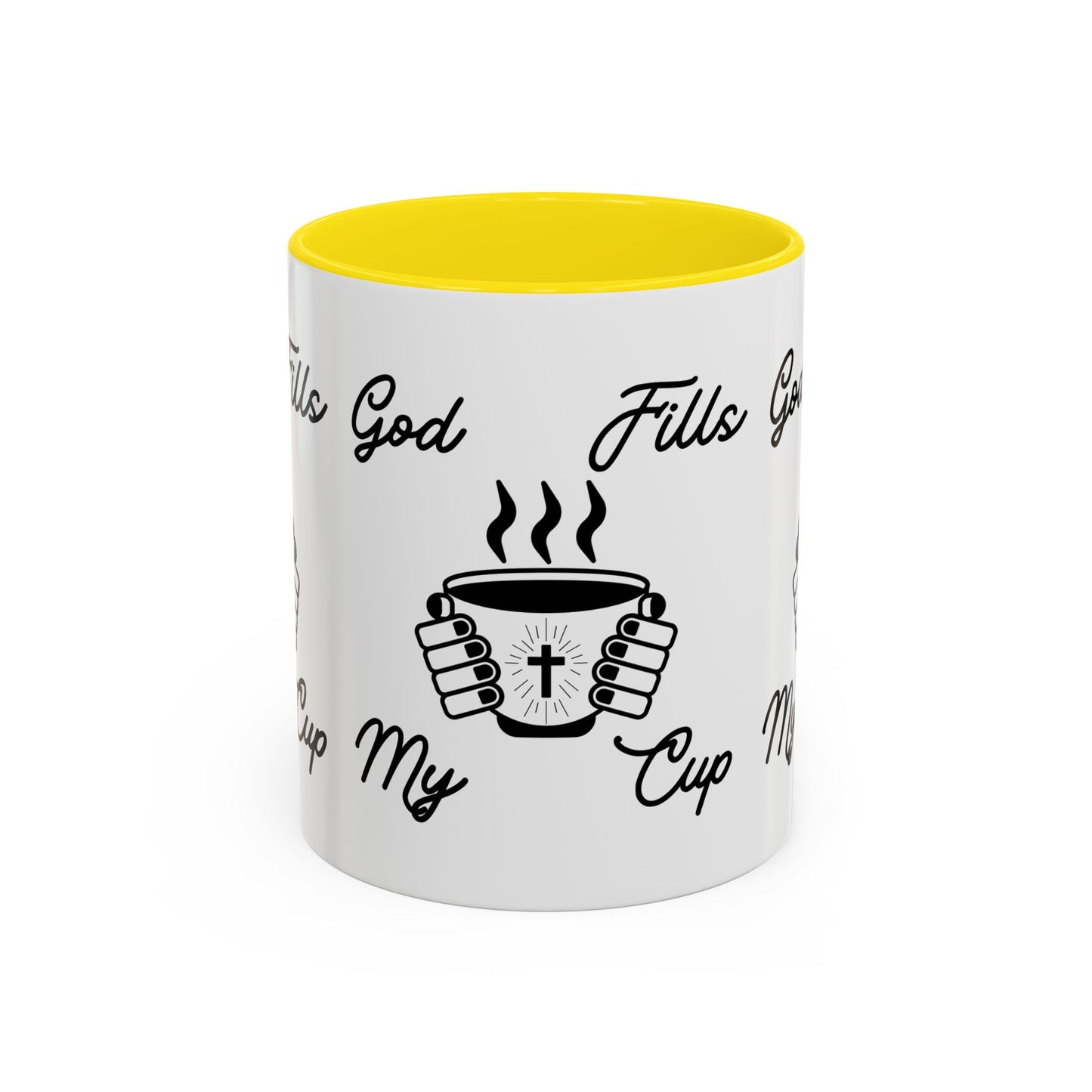 God Fills My Cup Coffee Mug Inspirational Christian Gift for Faith and Encouragement for Coffee Lovers