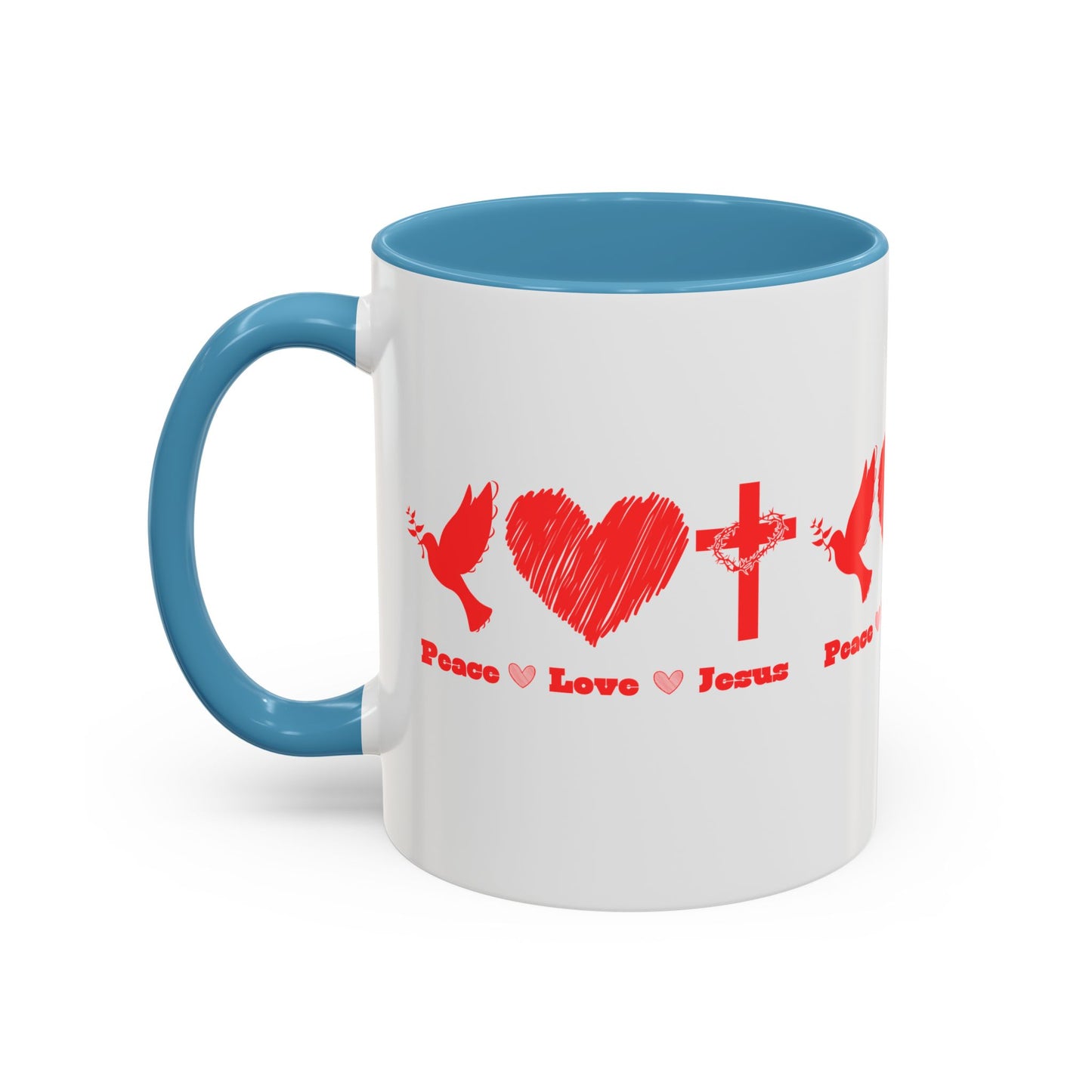 Peace Love Jesus Coffee Mug Faith Based Christian Gift